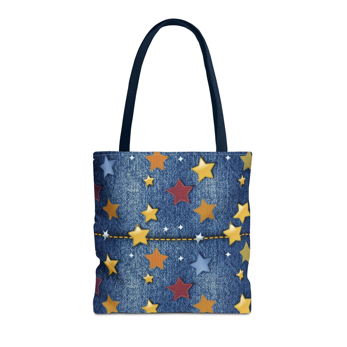 Denim Fabric Imitation Print Unisex Canvas Bag Poly Spun 3 Sizes Tote Bag 181-4