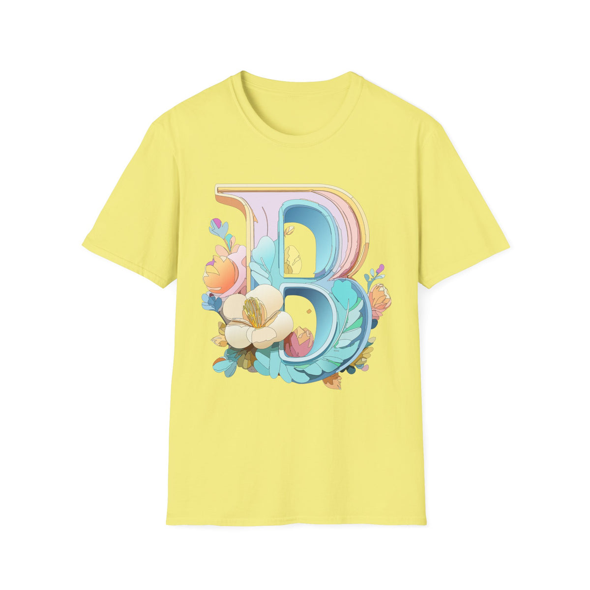Floral Letter B T-Shirt | Botanical Monogram Tee