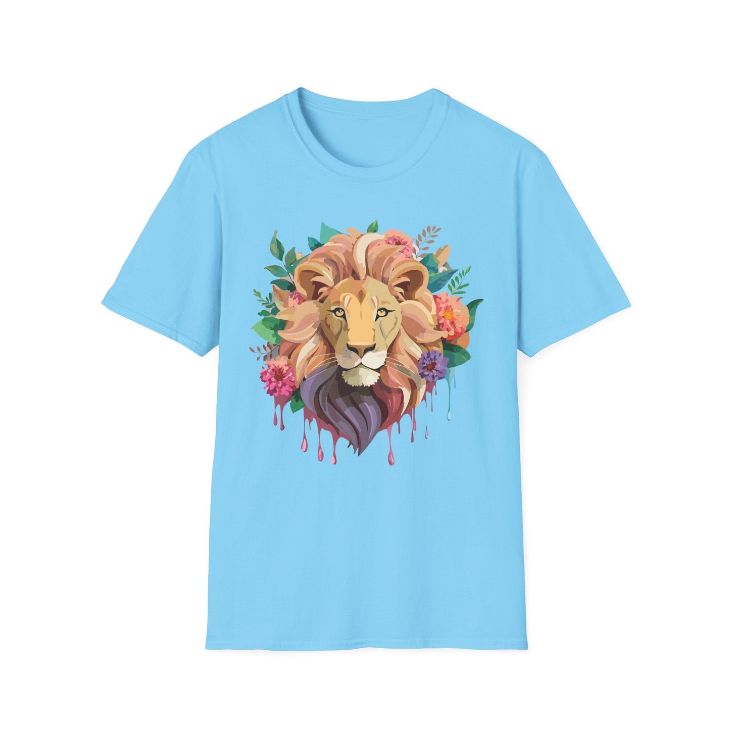 Lion Shirt Unisex Softstyle Tee 100 Percent Ring Spun Cotton Animal Print