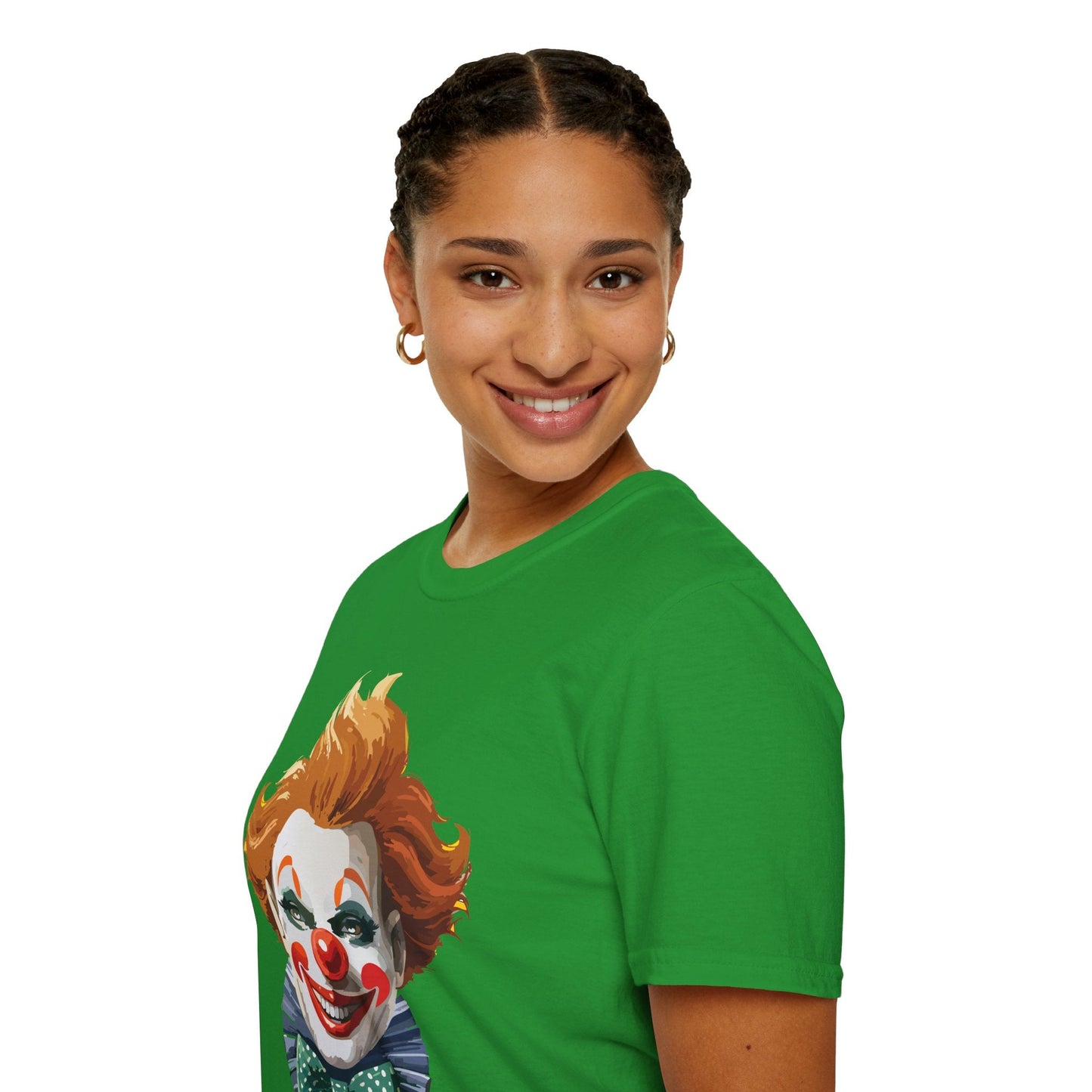 Clown Theme T Shirt Funny Man Circus Scary Man Unisex Gildan Softstyle Graphic Tee Everyday Wear