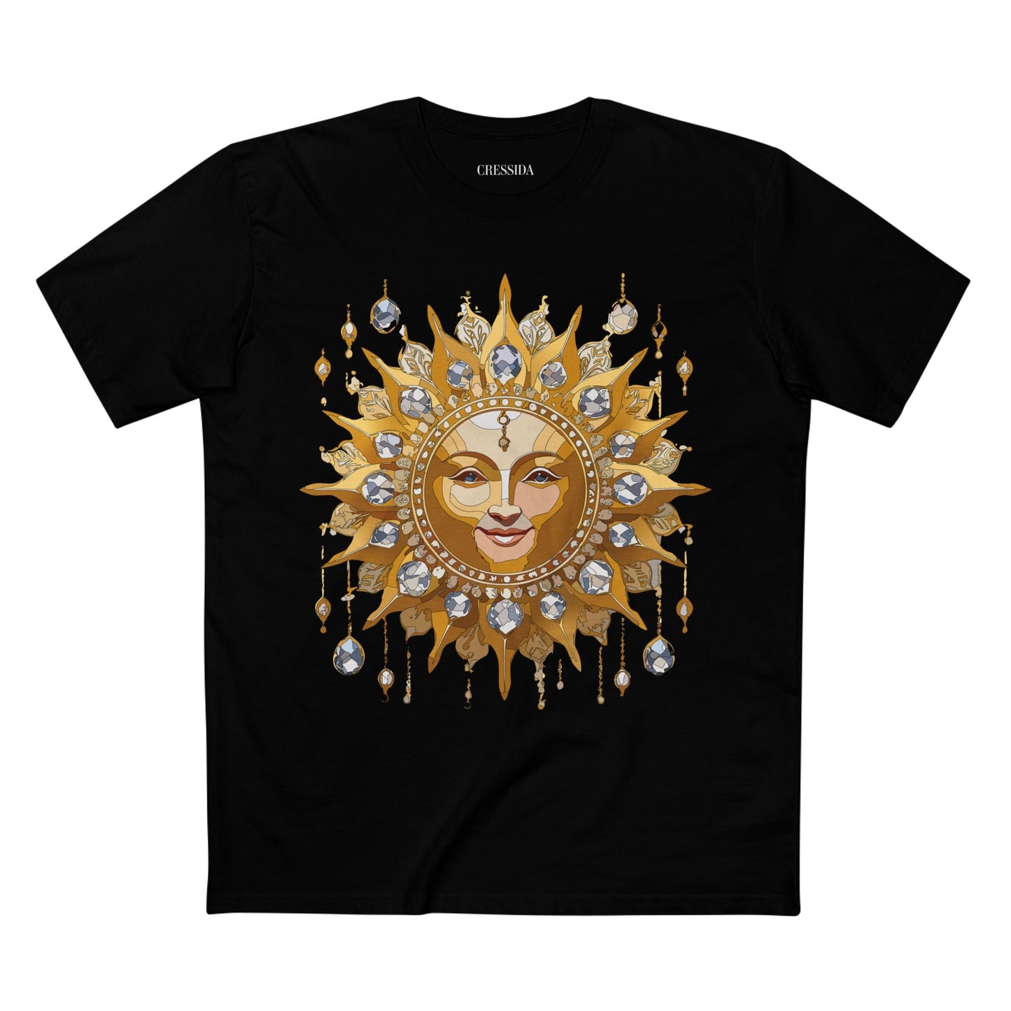 Gold Sun Graphic Unisex 100 Cotton T-Shirt with Golden Art Design 6