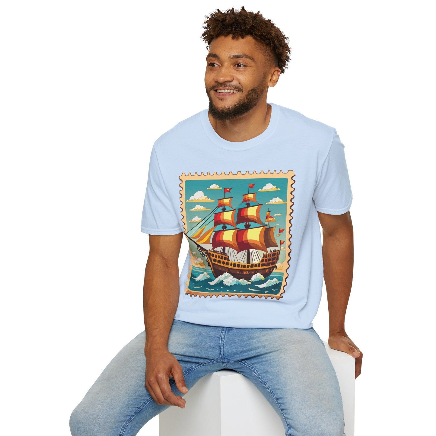 Unisex Softstyle Short Sleeve T Shirt Gildan 64000 Ring Spun Cotton Vessel Ship Frigate Tee
