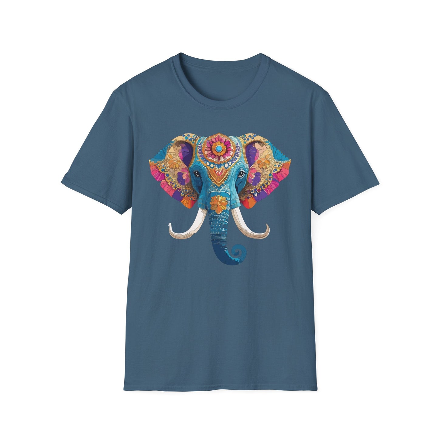 Unisex Elephant Graphic Tee Gildan Softstyle Cotton T Shirt Animal Print Comfortable Wear