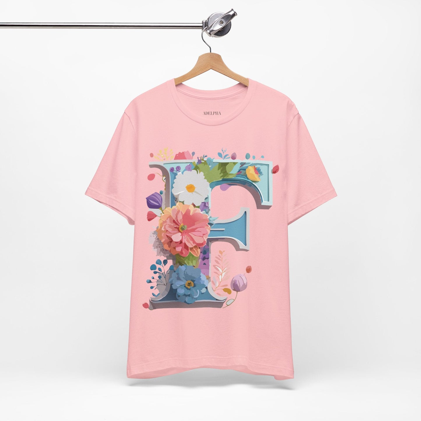 Letter F Shirt Unisex Graphic Tee Vintage Inspired Artwork By Adelpha Short Sleeve