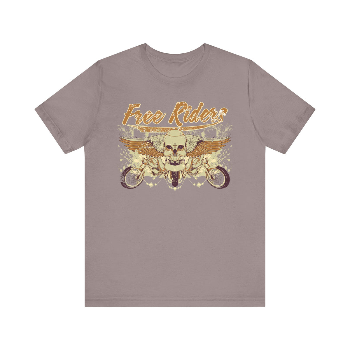 Free Riders Skull Motorcycle Tee Biker Graphic Art Design T-Shirt A-1