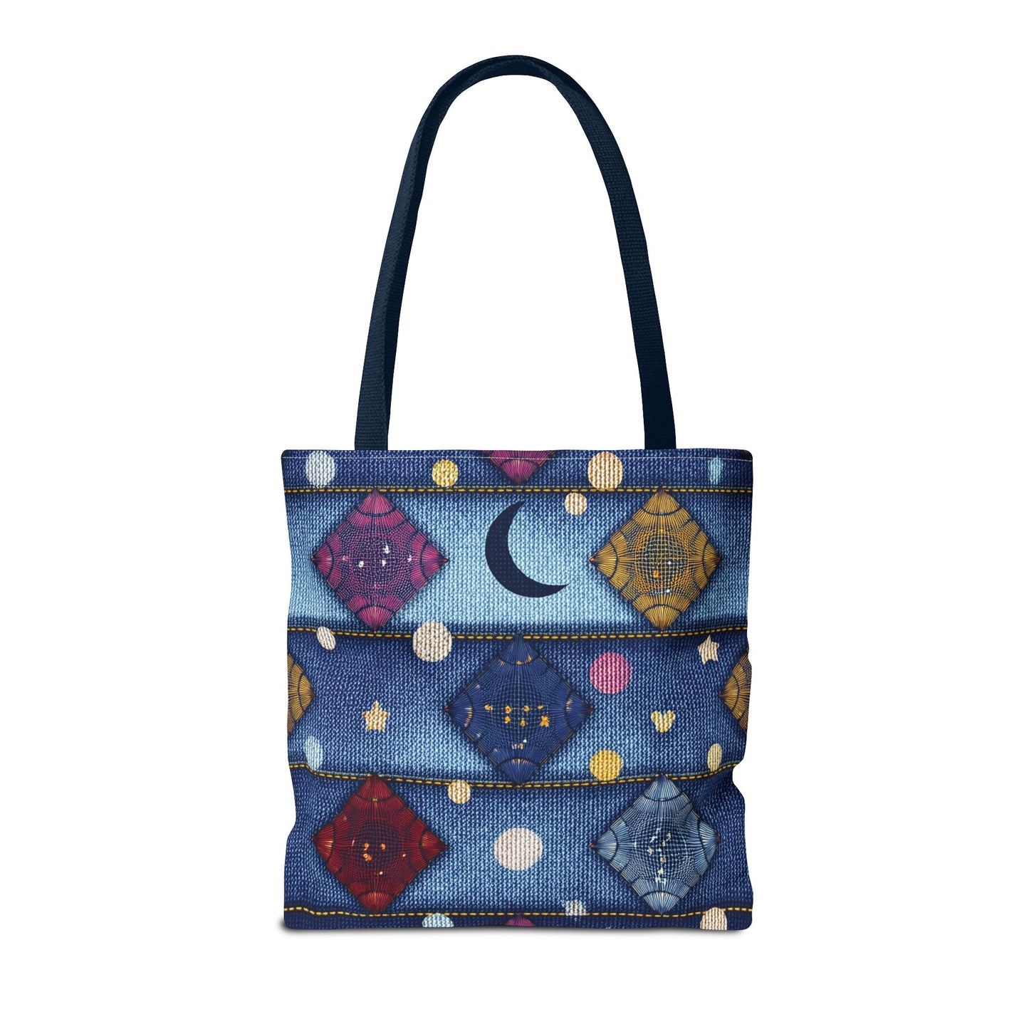 Denim Fabric Imitation Print Unisex Canvas Bag Poly Spun 3 Sizes Tote Bag 183