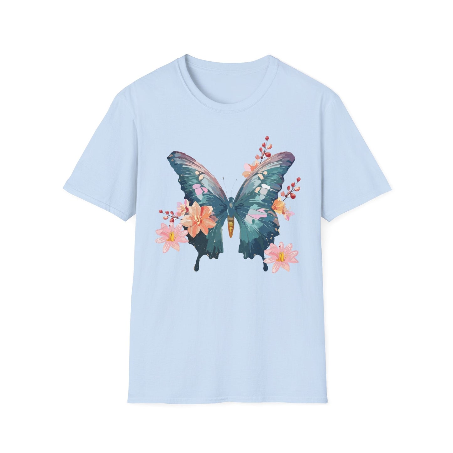 Butterfly T Shirt Unisex Gildan Softstyle 64000 100 Percent Ring Spun Cotton Monarch Tee