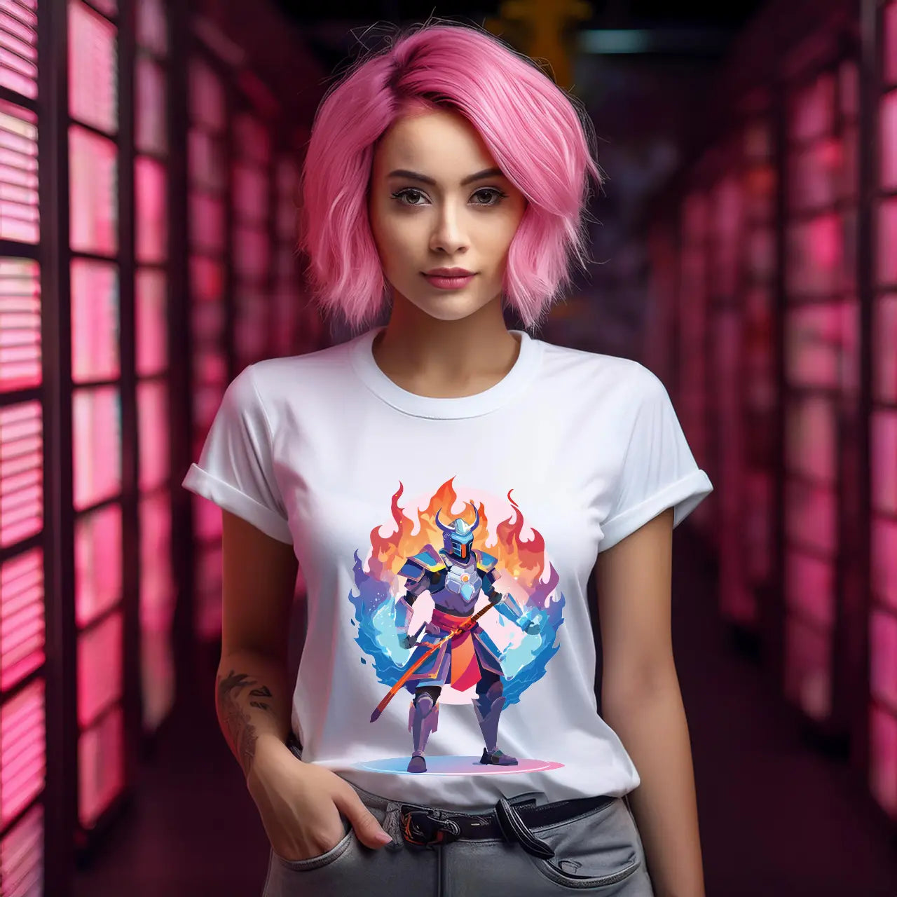 Samurai Graphic Unisex 100 Cotton Staple Tee 23