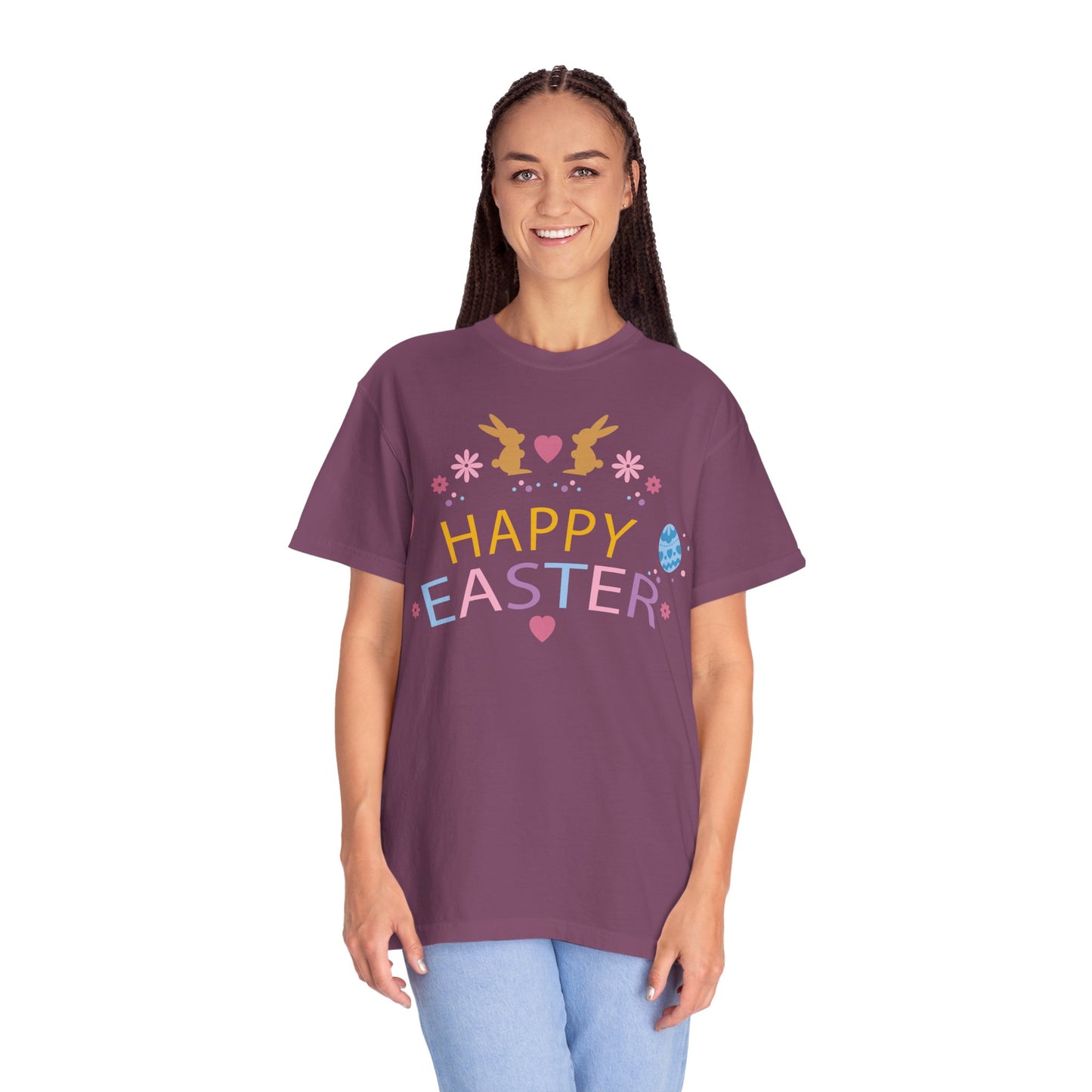 Easter Bunny Heart T-Shirt, Tee Shirt with Easter Signature, T Shirt with Easter Prints, Tee Shirt with Easter Design 2