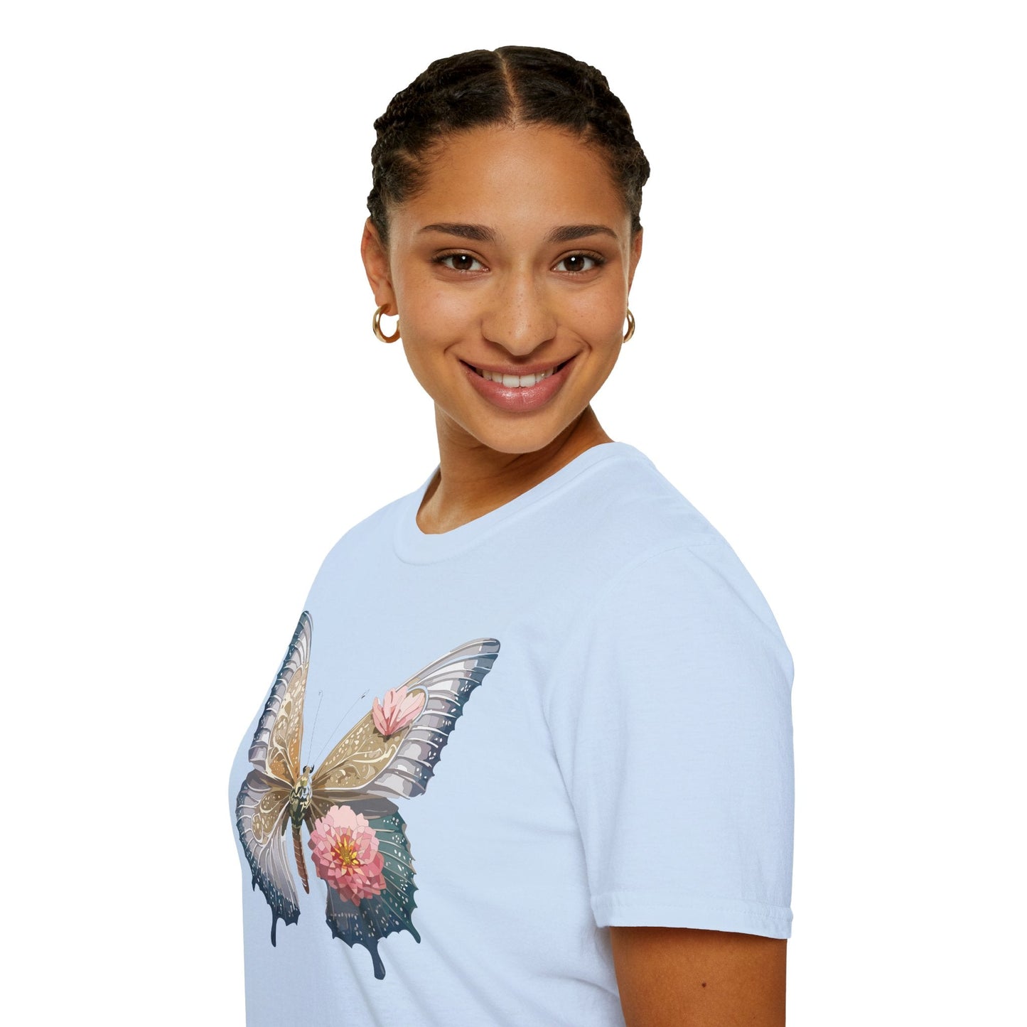 Unisex Monarch Butterfly T Shirt Softstyle Gildan 64000 100 Percent Ring Spun Cotton Tee