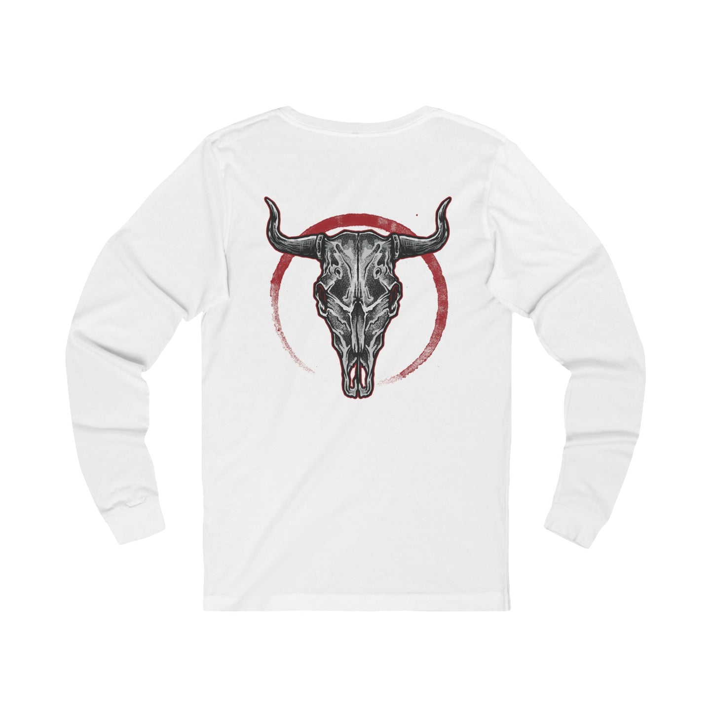 Biker Rally Unisex Bull Long Sleeve Tee, Bull Jersey Shirt, Biker Rally T-Shirts, Rodeo Art Design Tees Austin Texas T-Shirts