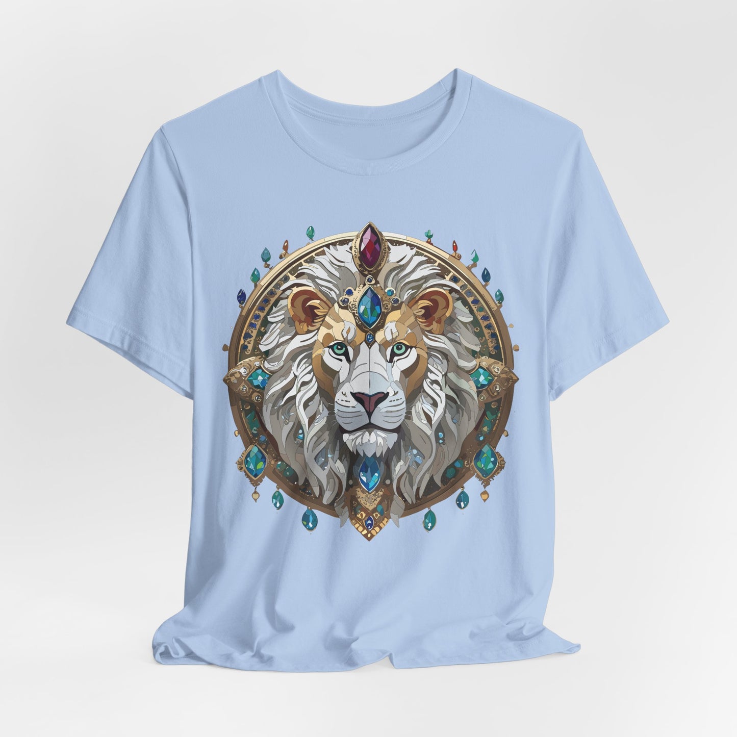 Unisex Lion Graphic Tee, Animal Shirt, Tee Shirt with Lion, Medallion T-Shirt, Animal Medallion Tees