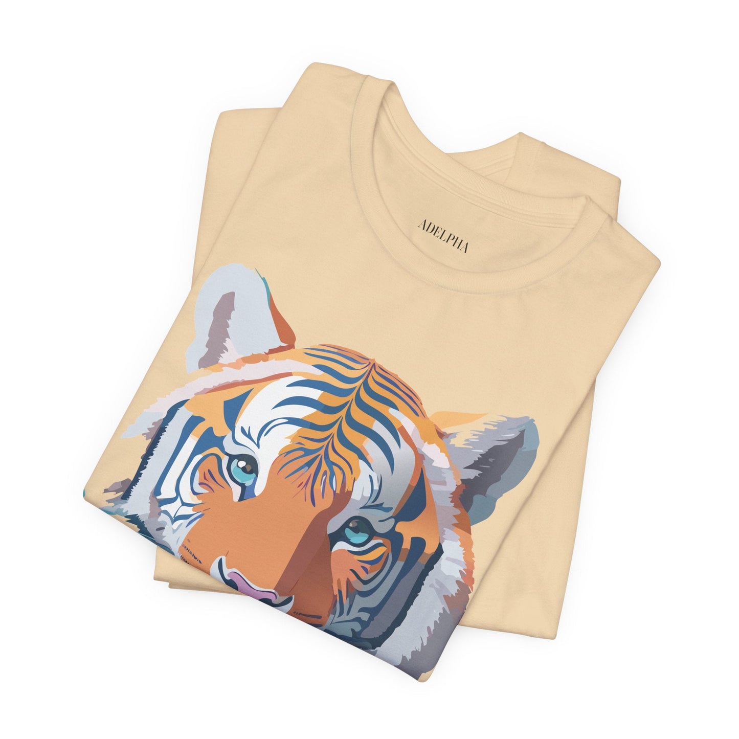 Tiger Graphic Tee Unisex Short Sleeve Shirt With Vintage Inspired Adelpha Artwork