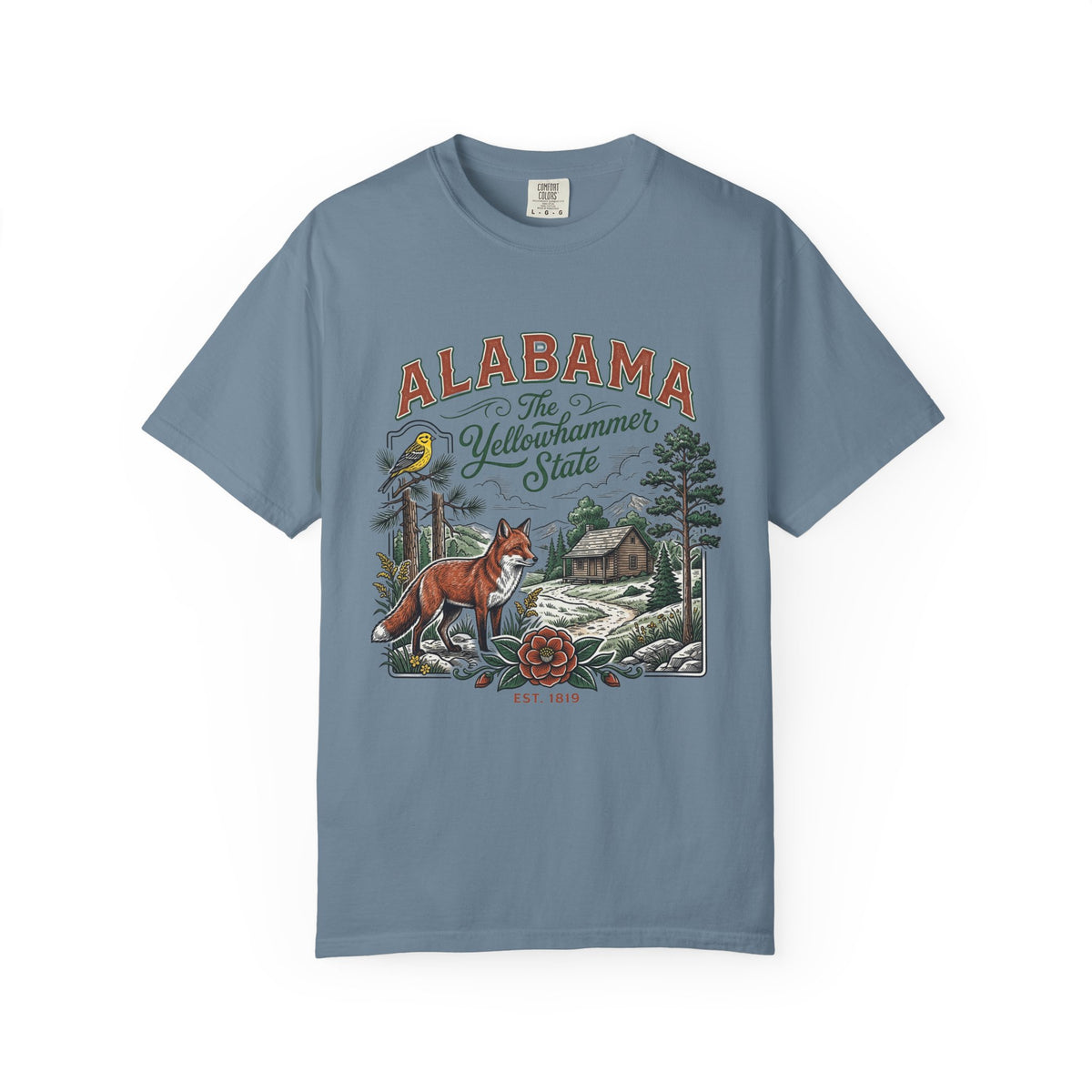 Alabama Graphic Unisex Heavyweight Garment-Dyed Travel Tourist Graphic Gift Tee 100 Cotton Comfort Colors T-Shirt