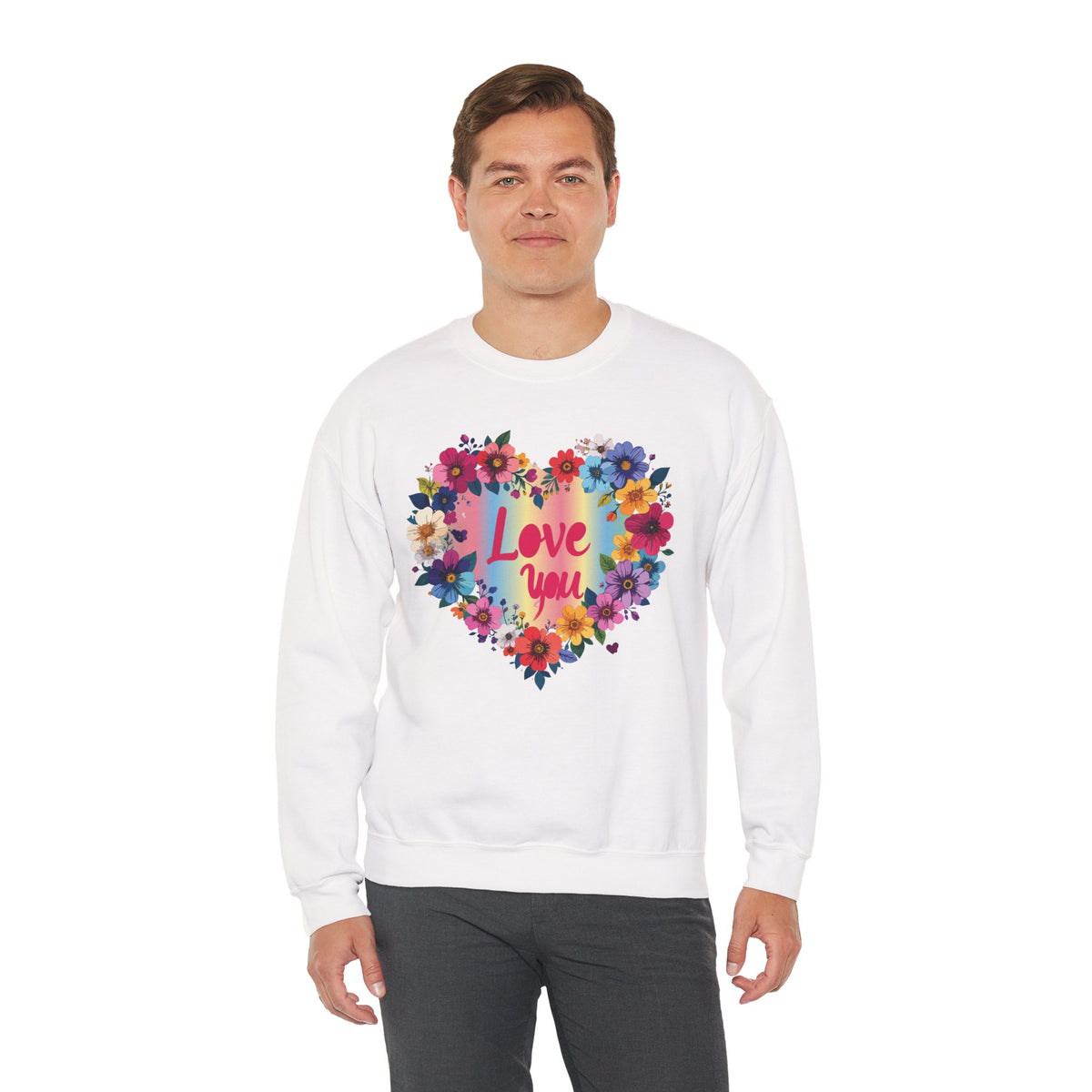 Floral Love You Heart Sweatshirt, Floral Heart Sweatshirt, Floral Love Sweatshirt, Valentine's Day Sweatshirt, Floral Sweatshirt 111