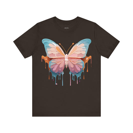 Butterfly Graphic Unisex Cotton Bella+Canvas Tee with Art Design n90