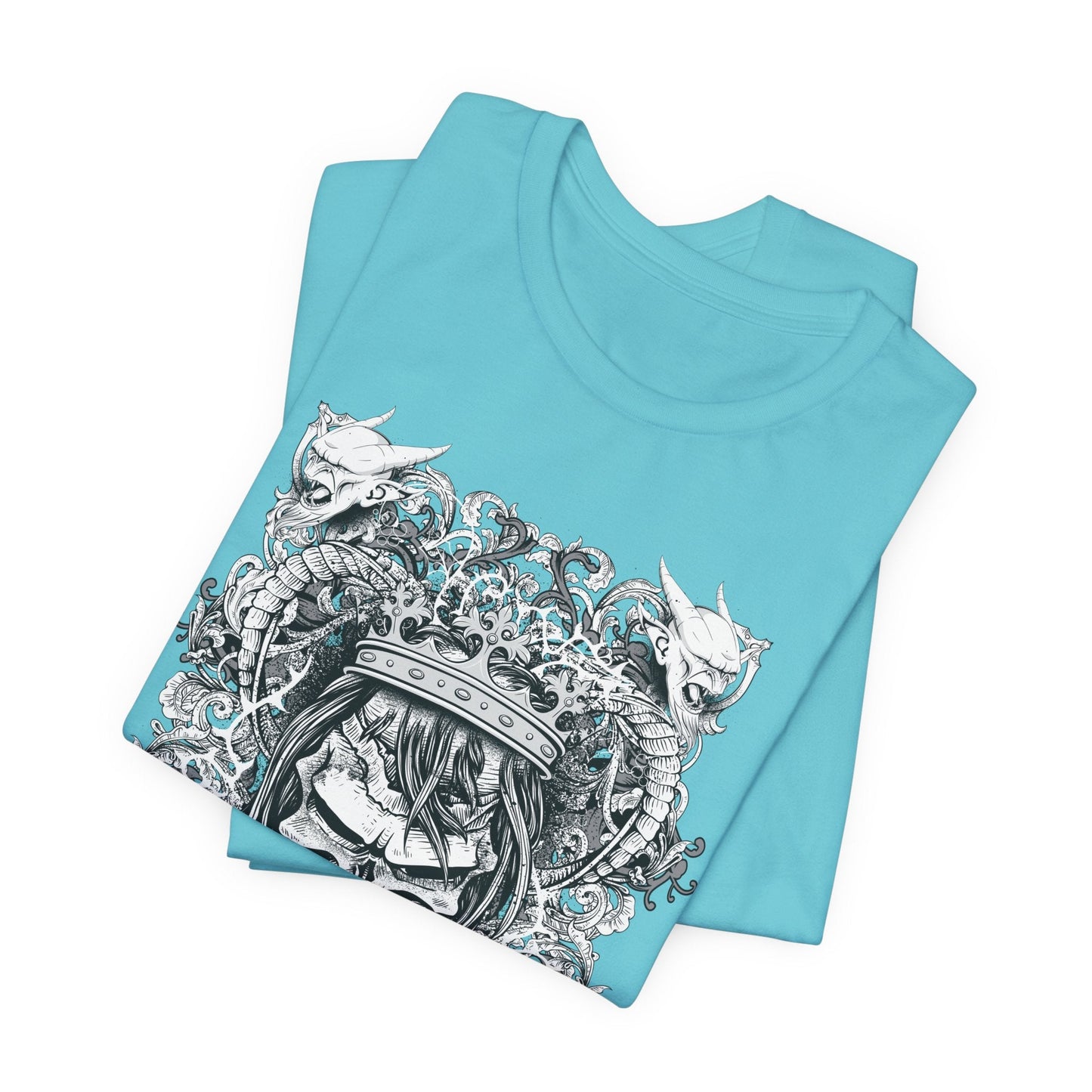Gothic Skull Illustration Graphic Unisex Cotton T-Shirt r13