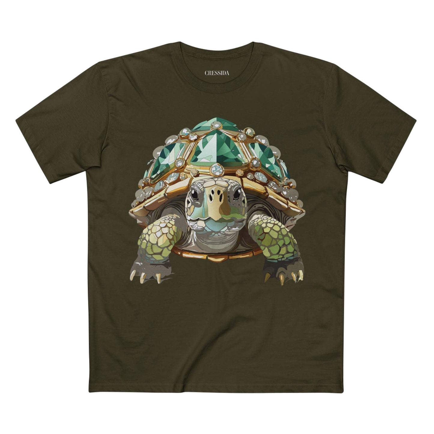 Turtle Graphic Unisex 100 Cotton Tee With Unique Animal Golden Medallion Art Design 30