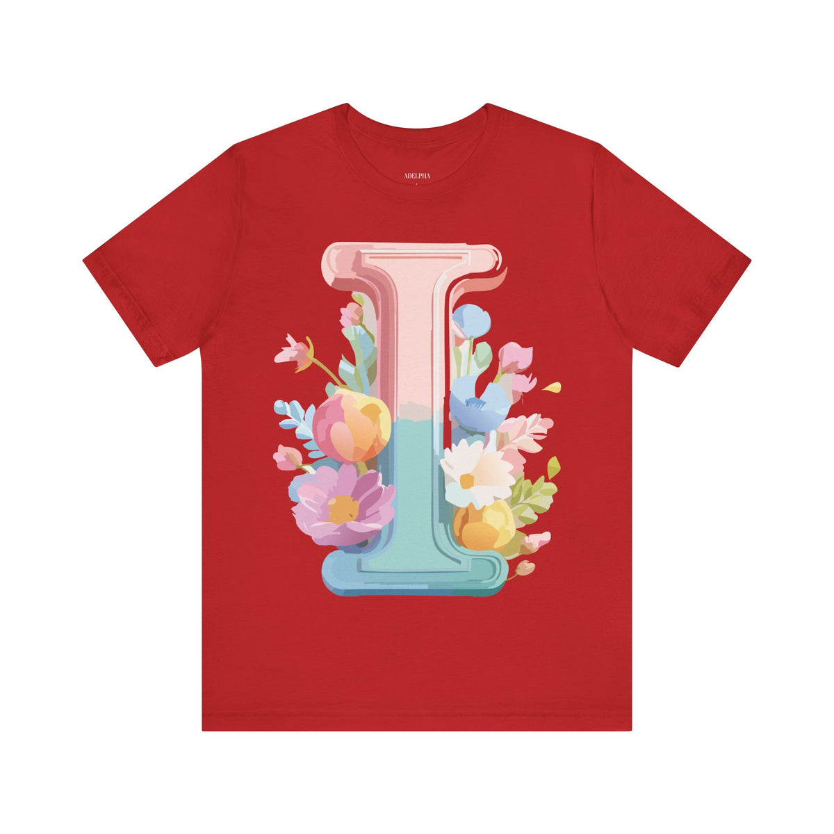 Letter I Graphic Unisex Cotton Bella+Canvas Tee with Art Letter Design