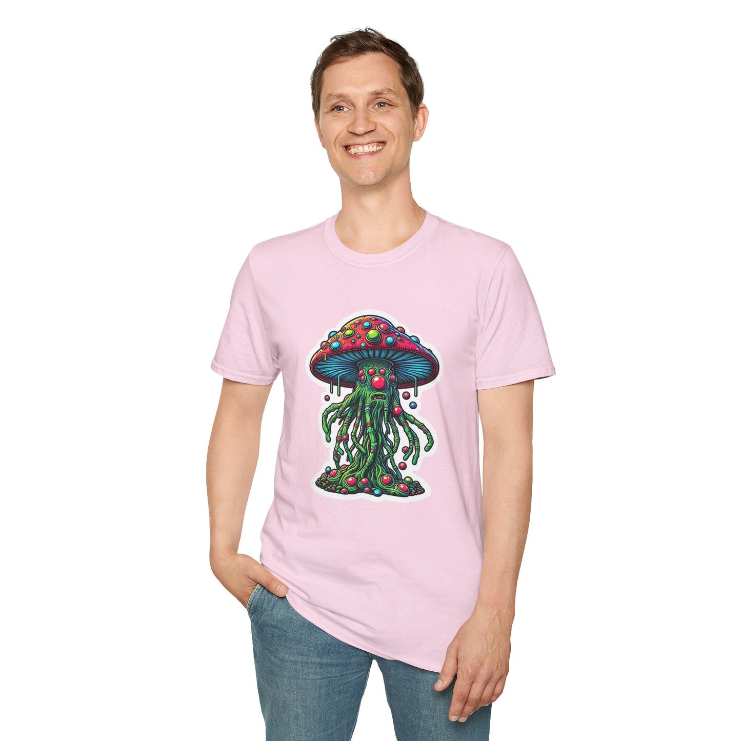 Mashroom Tee Shirt Unisex Funny Mashroom Shirt With Fungus Art Design Gildan Softstyle 64000
