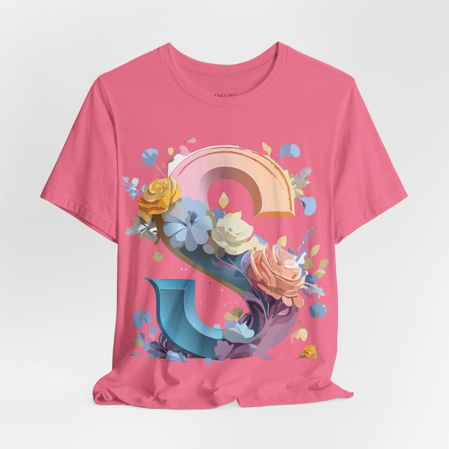 Letter S Graphic Tee Unisex Short Sleeve Shirt Adelpha Vintage Inspired Art Design