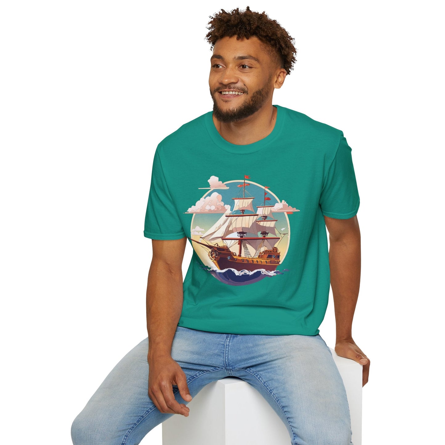 Unisex Ship T Shirts Frigate Vessel Tee Shirt Gildan Softstyle 64000 Cotton Comfort Premium Tee