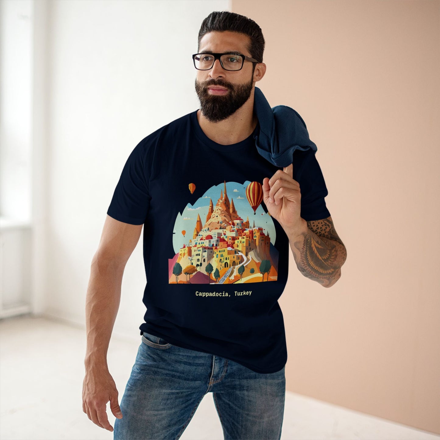 Travel Shirt Cappadocia Shirt Tourist Shirt Unisex Premium Cotton Tee Original Art Design Retro2Nova