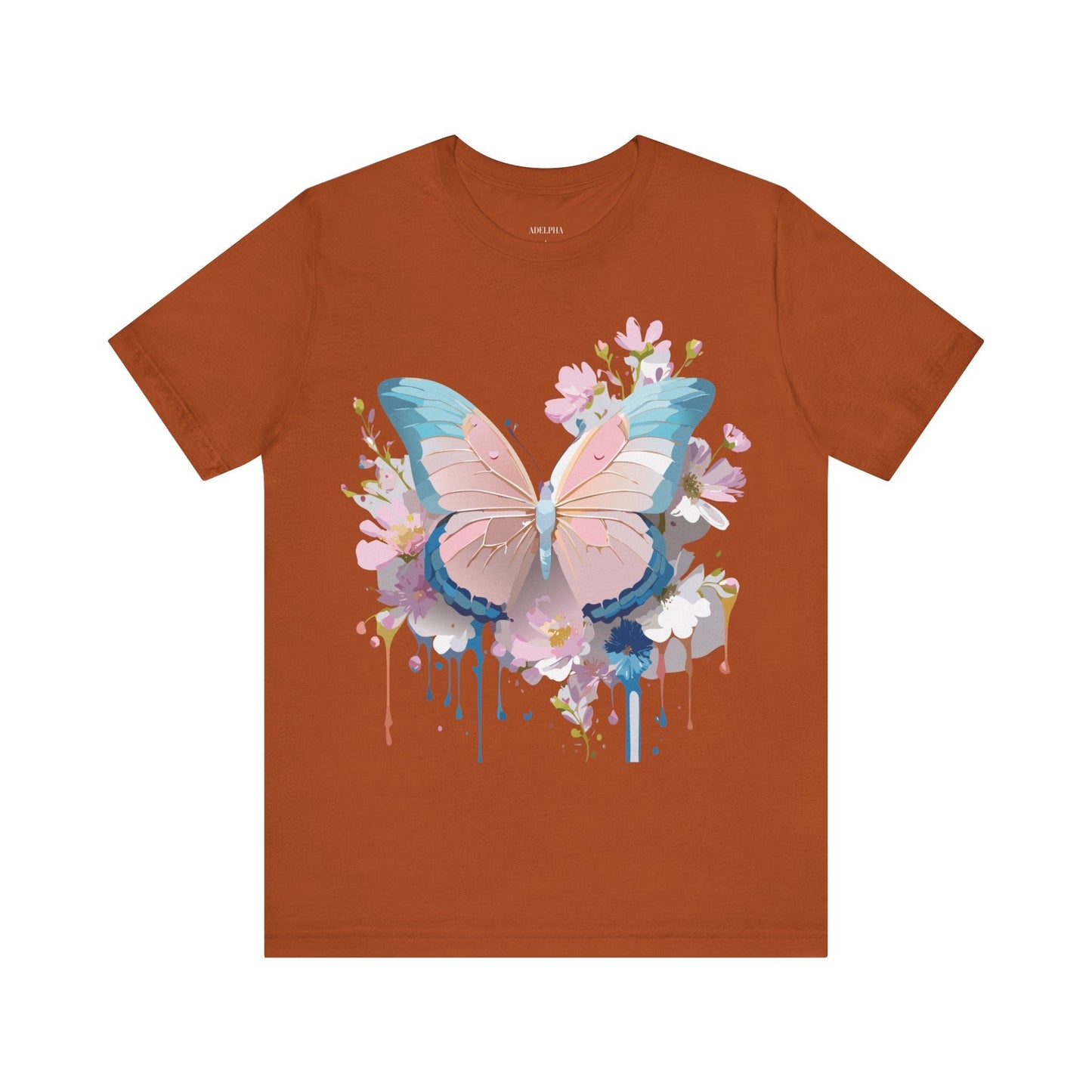 Butterfly Graphic Unisex 100 Cotton Lightweight Vintage Floral Design Jersey Tee 25