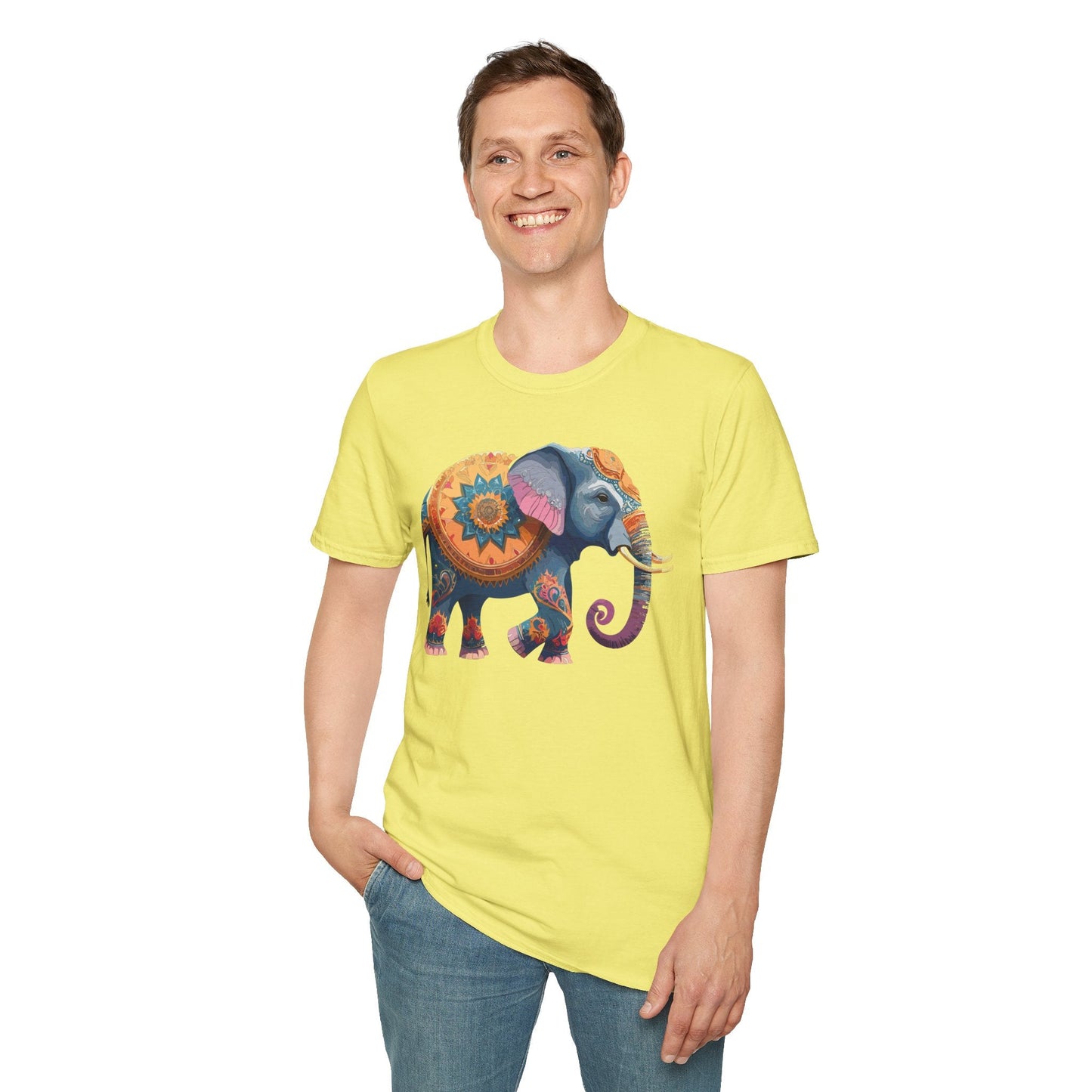 Elephant T Shirt Unisex Gildan Softstyle Tee 100 Percent Ring Spun Cotton Animal Shirt