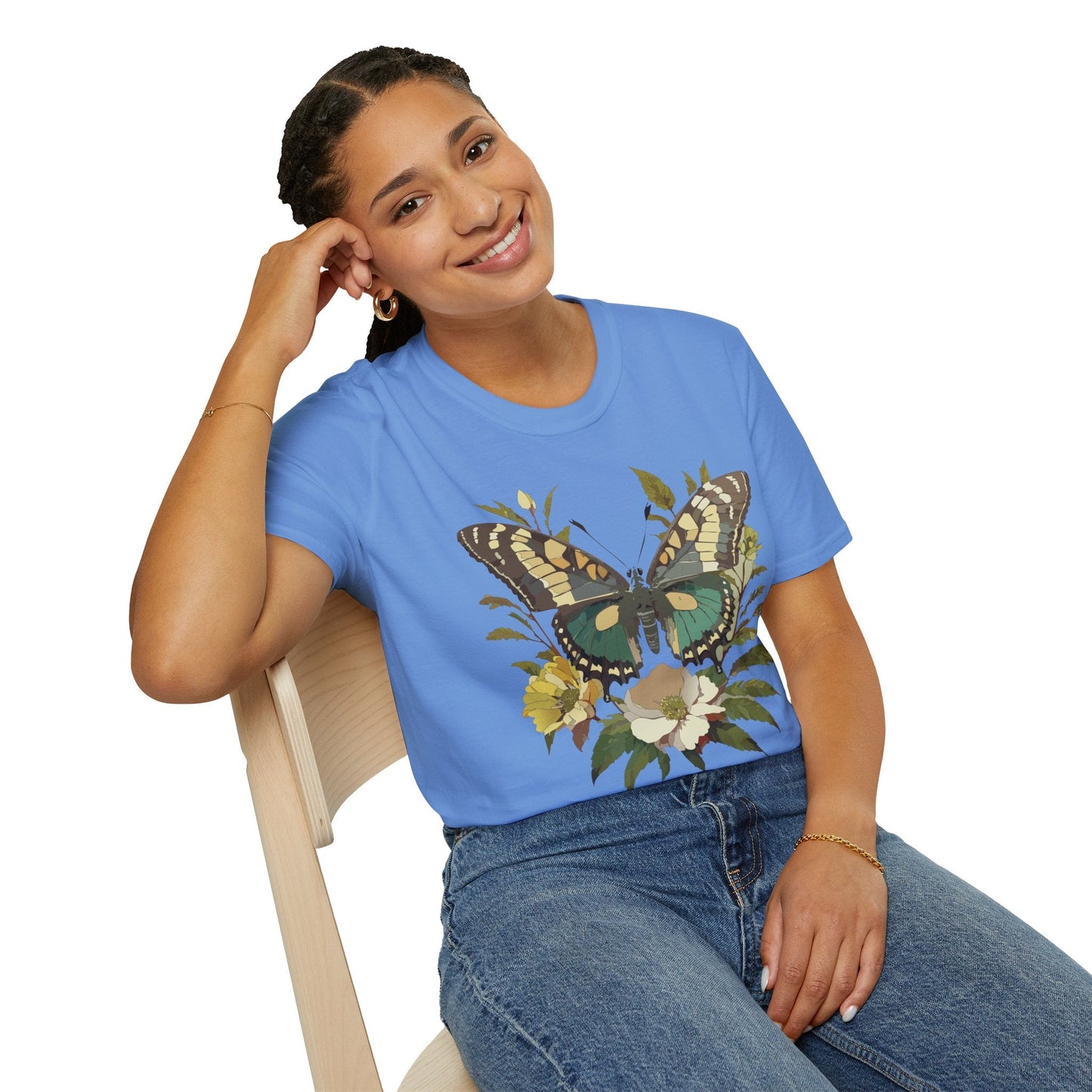 Butterfly Shirt Unisex Monarch Butterfly Tee Gildan Softstyle 64000 100 Percent Ring Spun Cotton