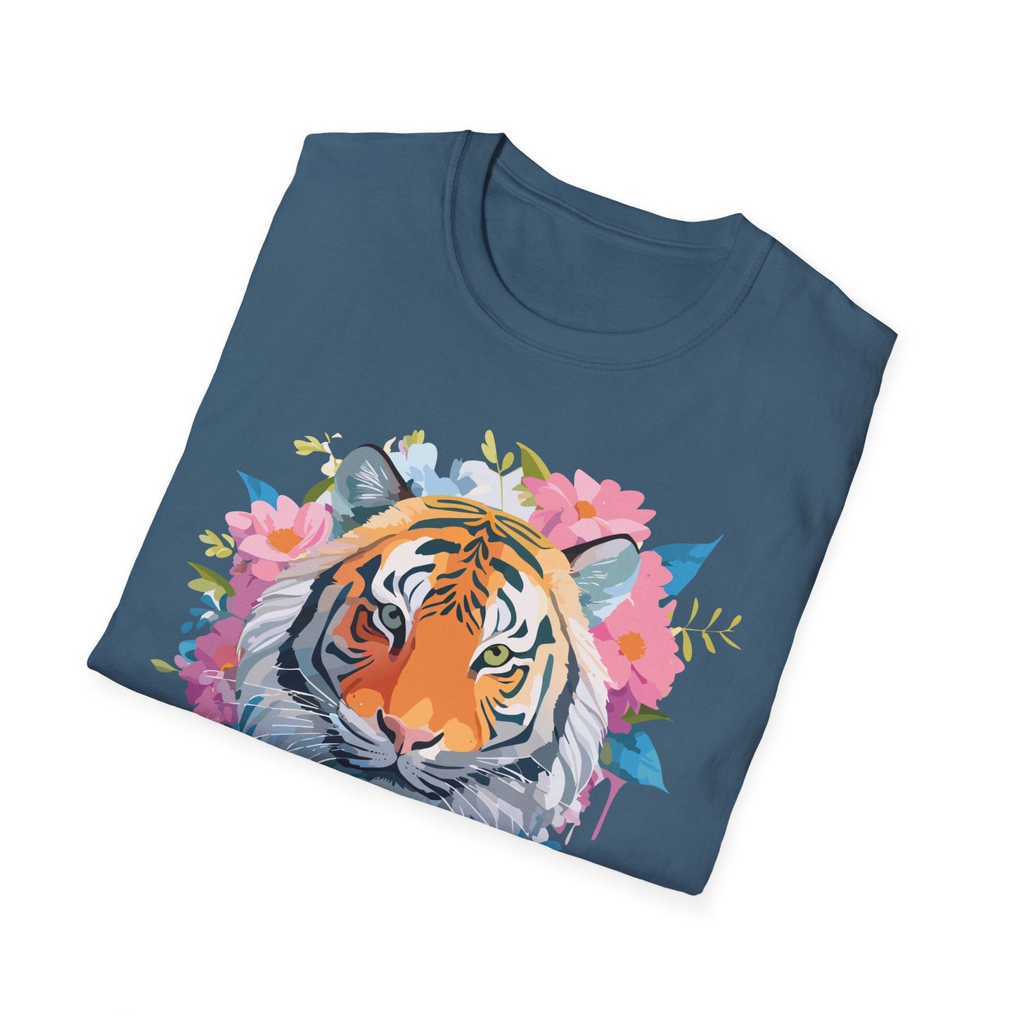 Tiger Print Shirt Unisex Short Sleeve Tee Gildan Softstyle 64000