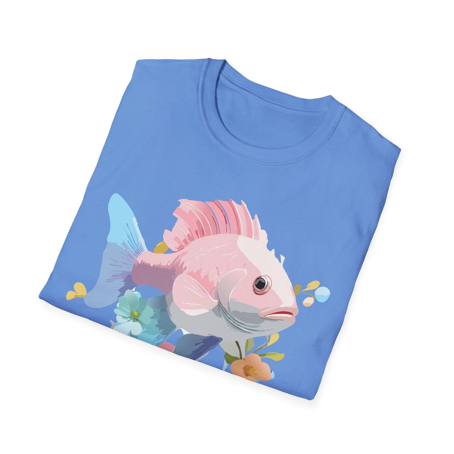 Fish Art Design Shirt Unisex Graphic Tee With Fish Illustration Gildan Softstyle 64000