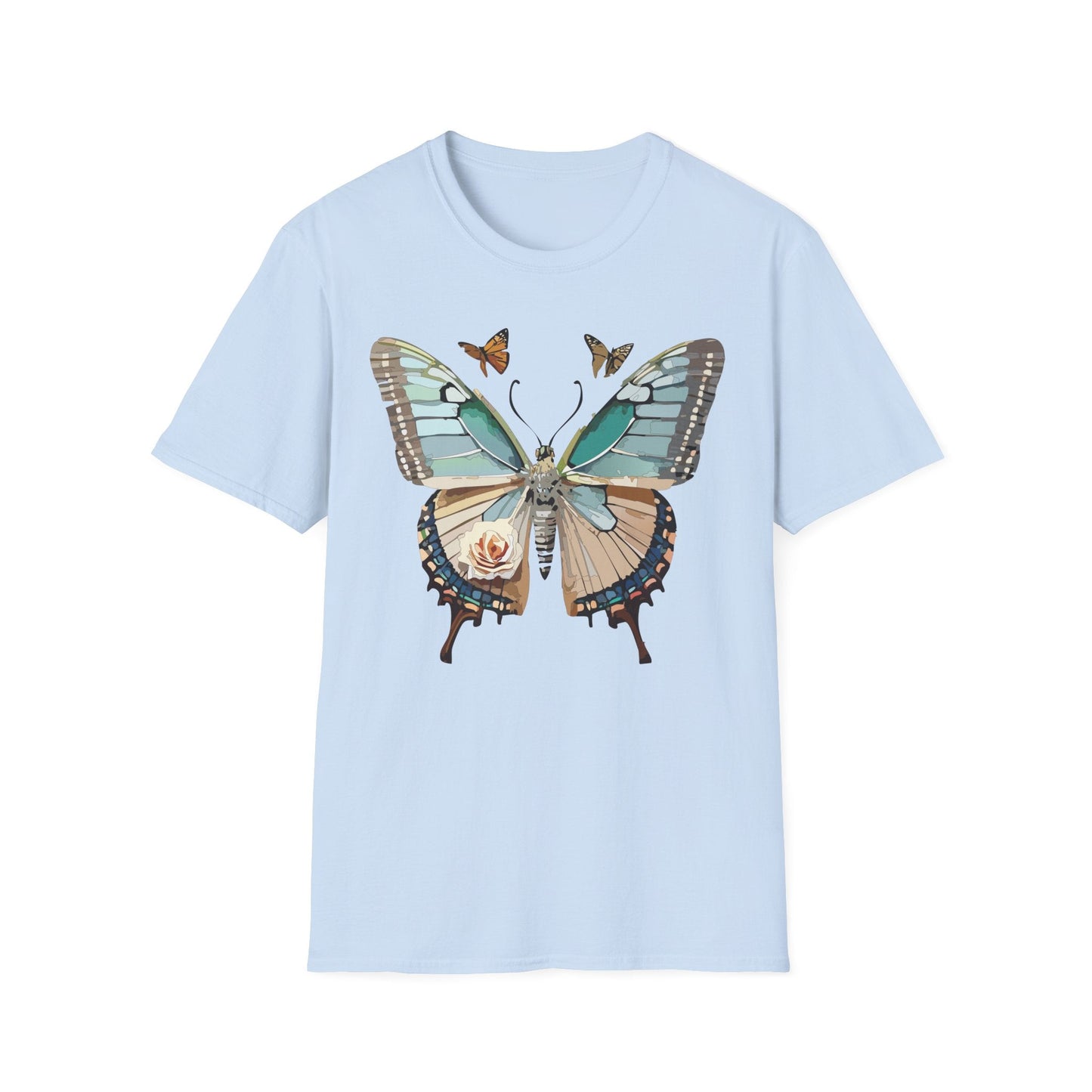 Butterfly Shirt Unisex T Shirt Monarch Print Softstyle Premium Gildan 64000 Cotton Tee