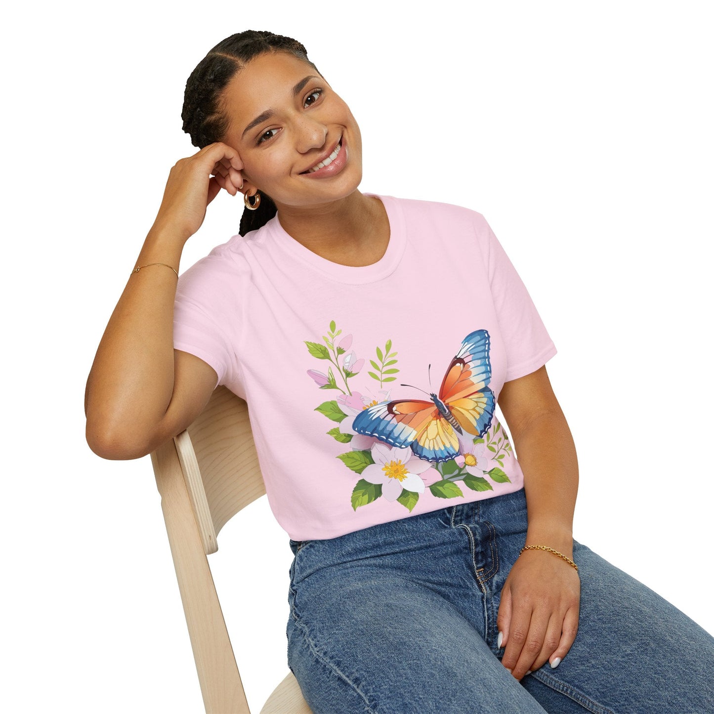 Butterfly T Shirt Unisex Monarch Design Gildan Softstyle 64000 Ring Spun Cotton Tee