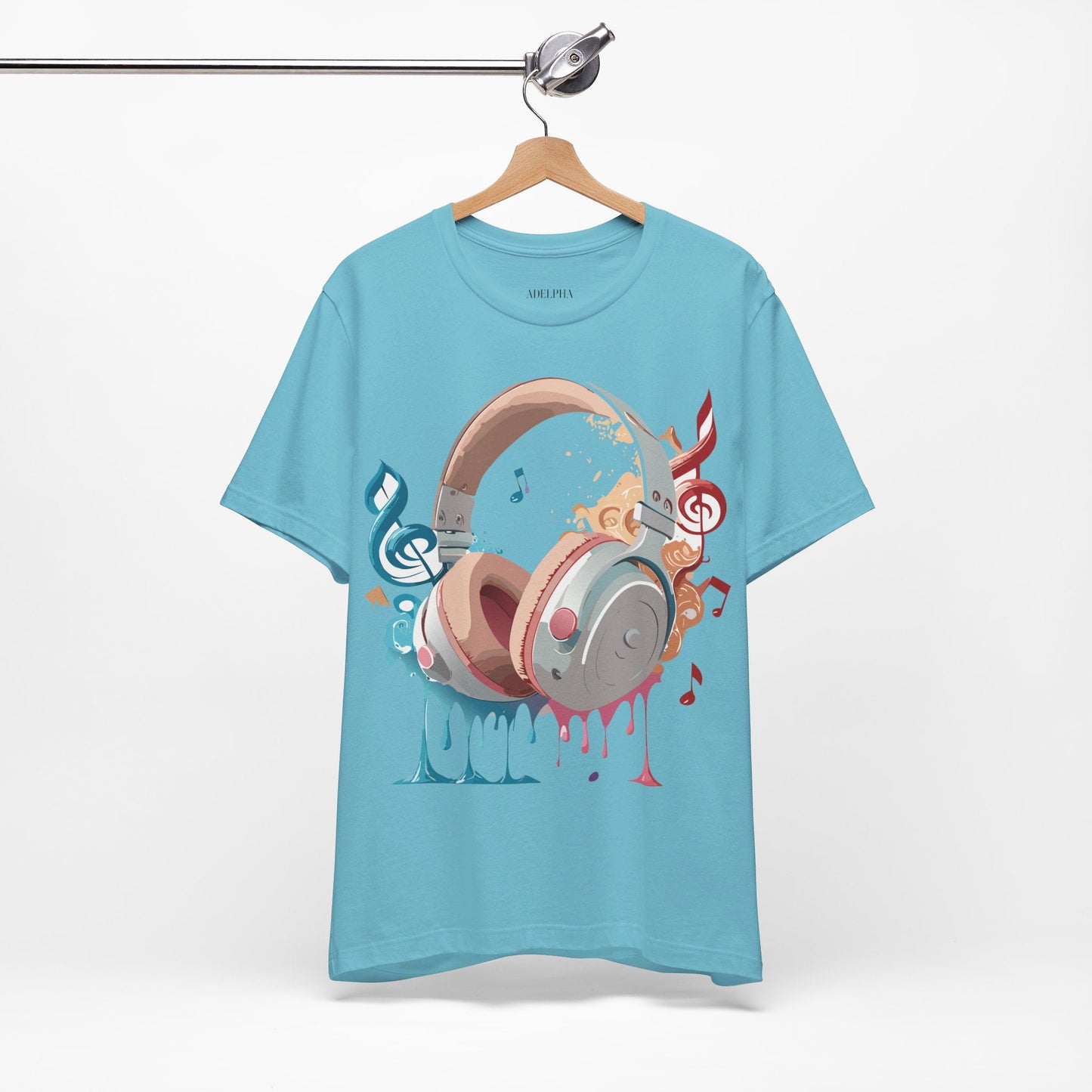 Music Graphic Unisex 100 Cotton Vintage Art with Musical Elements Tee 97