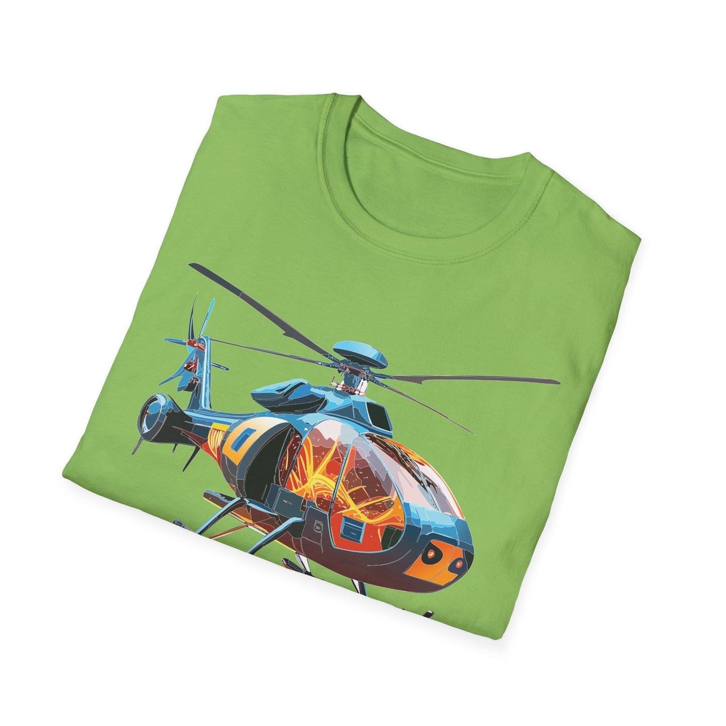 Helicopter Chopper Shirt Unisex Gildan Softstyle 64000 Short Sleeve Tee For Everyday Wear