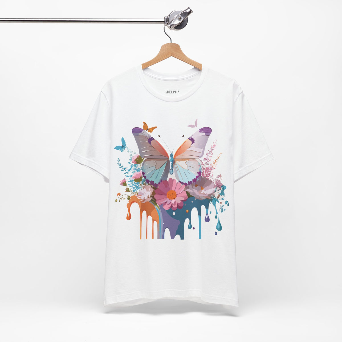 Butterfly Graphic Unisex Cotton Bella+Canvas Tee with Art Design n23