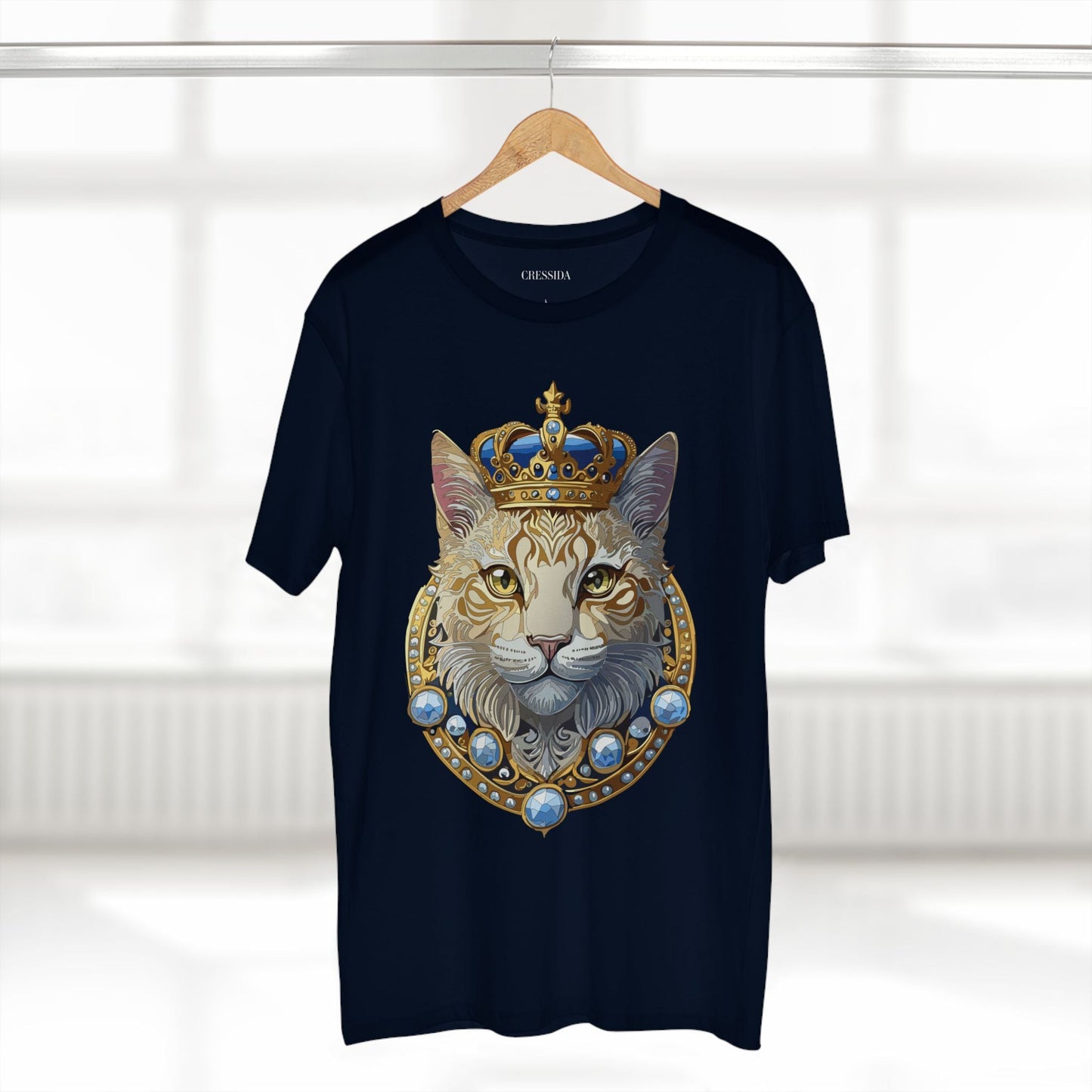 Cat Graphic Unisex 100 Cotton Tee With Unique Animal Golden Medallion Art Design 14