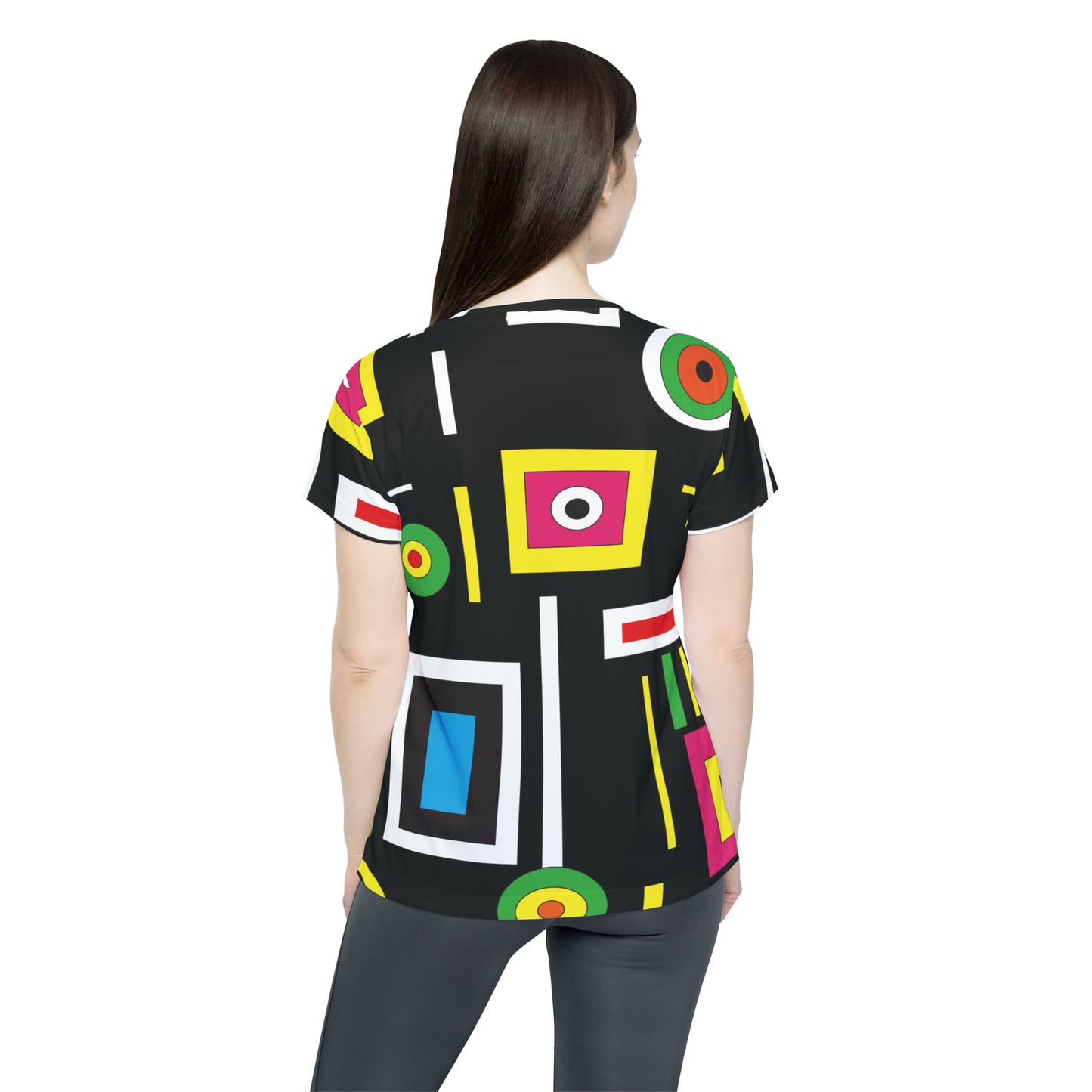 Camiseta de poliéster con estampados abstractos