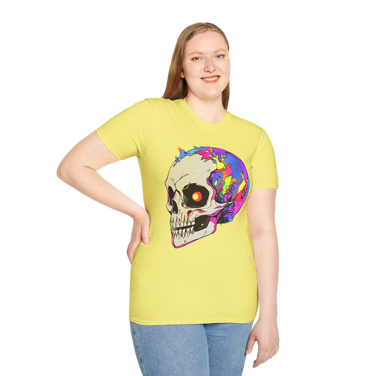 Skull Tee Shirt Unisex Skeleton Shirt Gildan Softstyle 64000 Short Sleeve Graphic Design