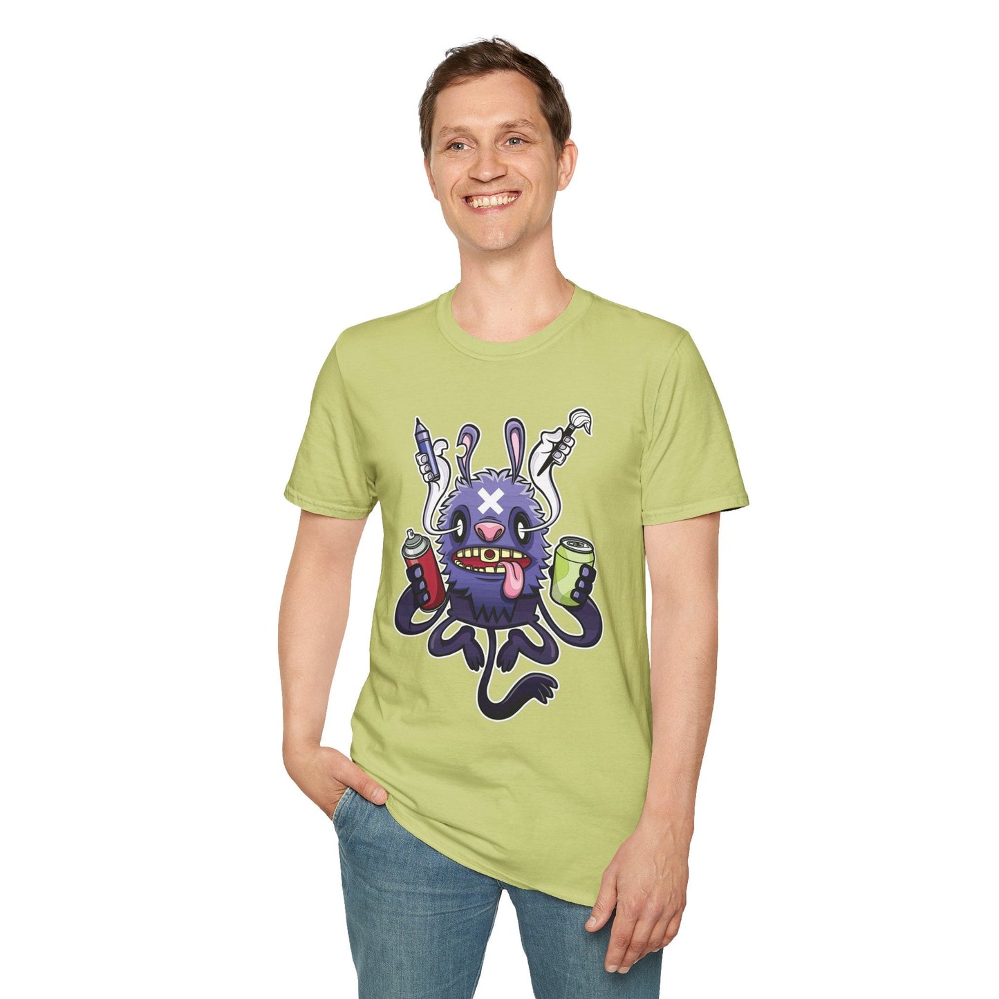 Cartoon T Shirt Animation T Shirt Funny Tee Shirt Unisex Softstyle Gildan 64000 Art Design