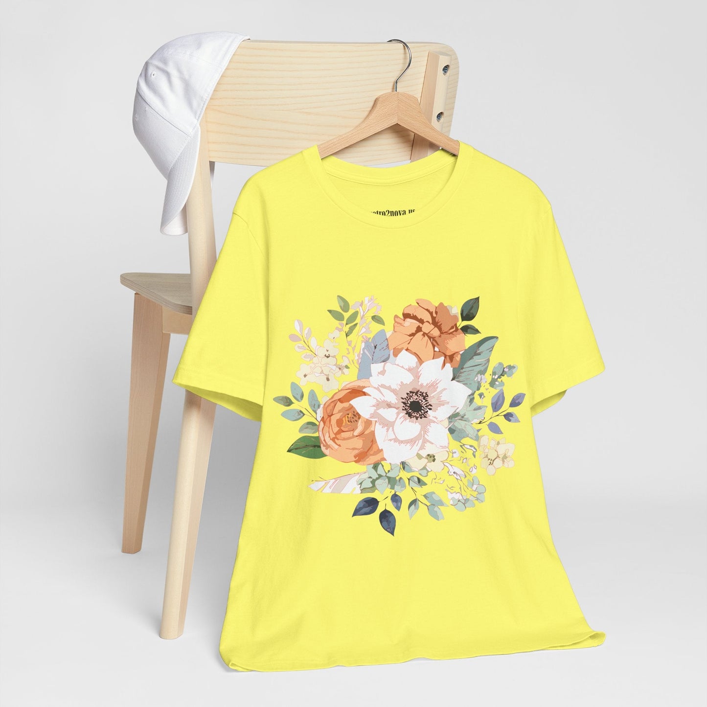 Unisex Floral Shirt Jersey Short Sleeve Tee Lightweight Breathable Flowers Collection Retro2Nova