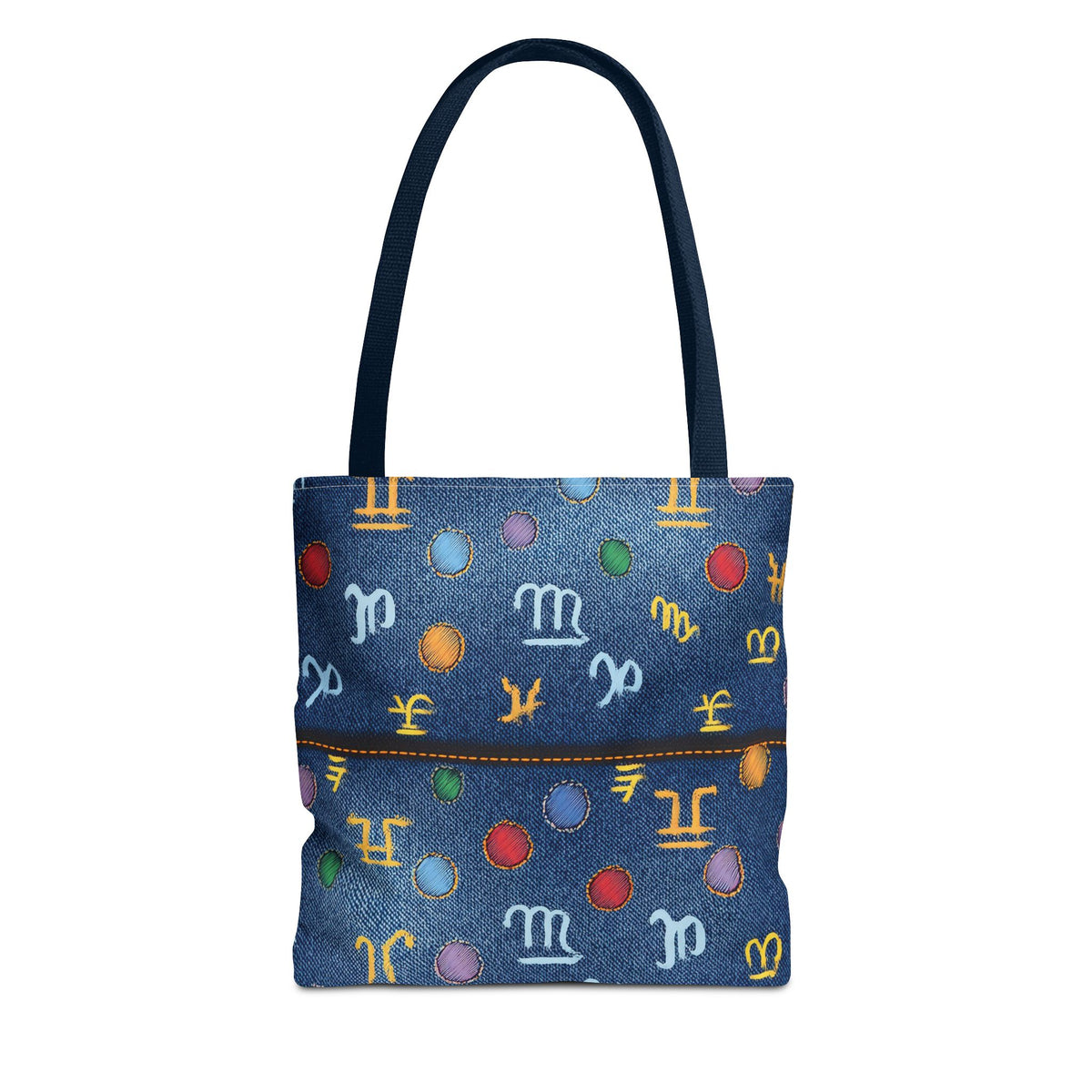 Denim Fabric Imitation Print Unisex Canvas Bag Poly Spun 3 Sizes Tote Bag 184-4
