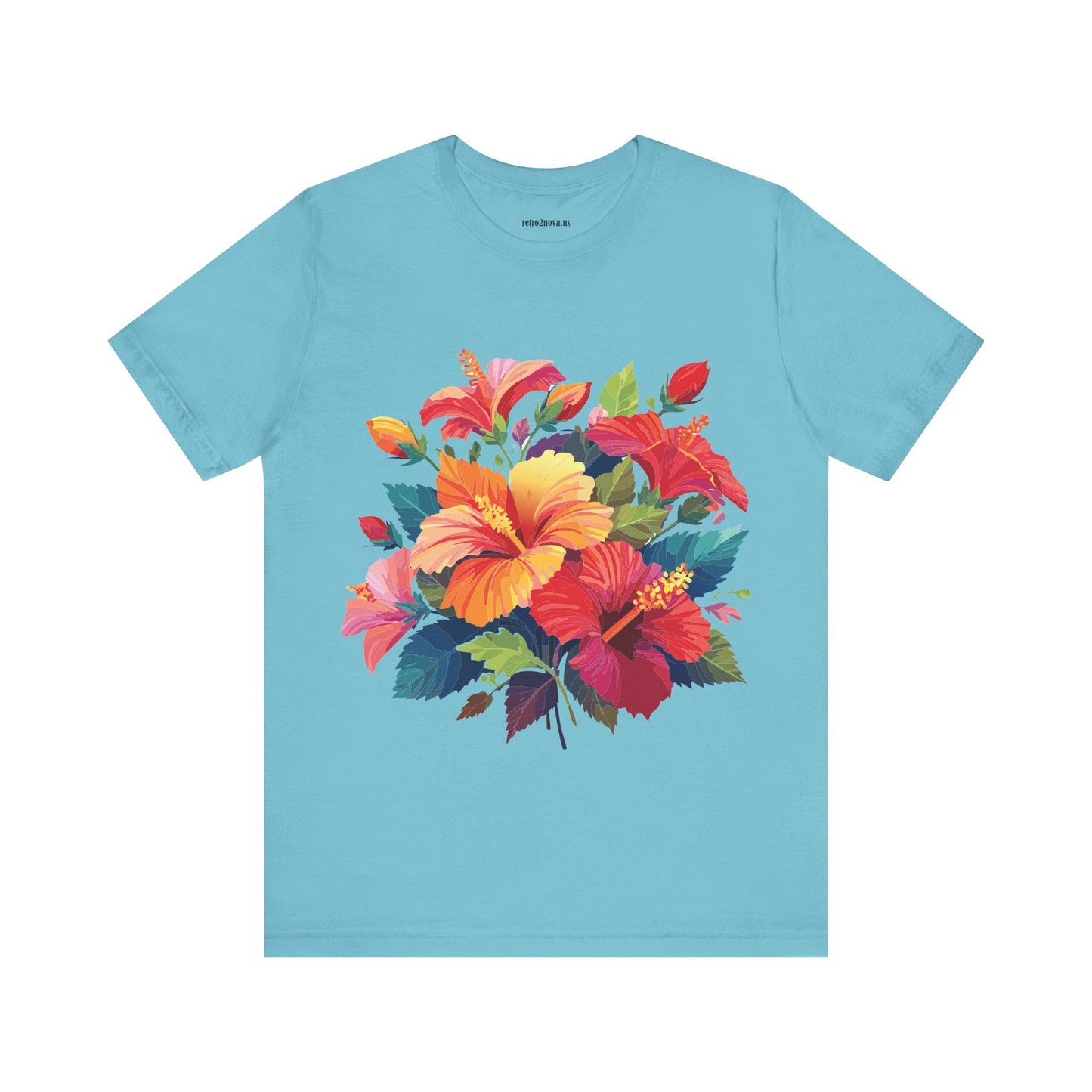 Retro2Nova Floral Shirt Unisex Jersey Short Sleeve Tee From Flowers Collection Bold Vibrant Design