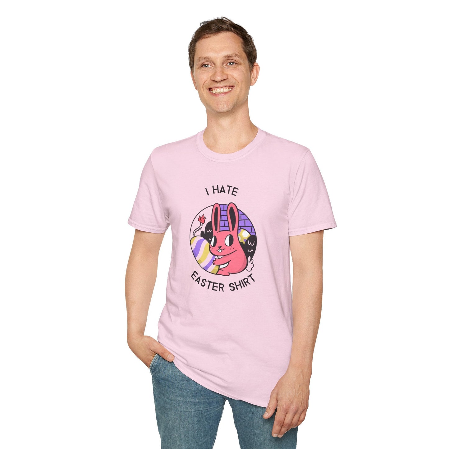 Funny Easter T Shirt Unisex Gildan Softstyle 64000 Easter Design Tee With Signature Print
