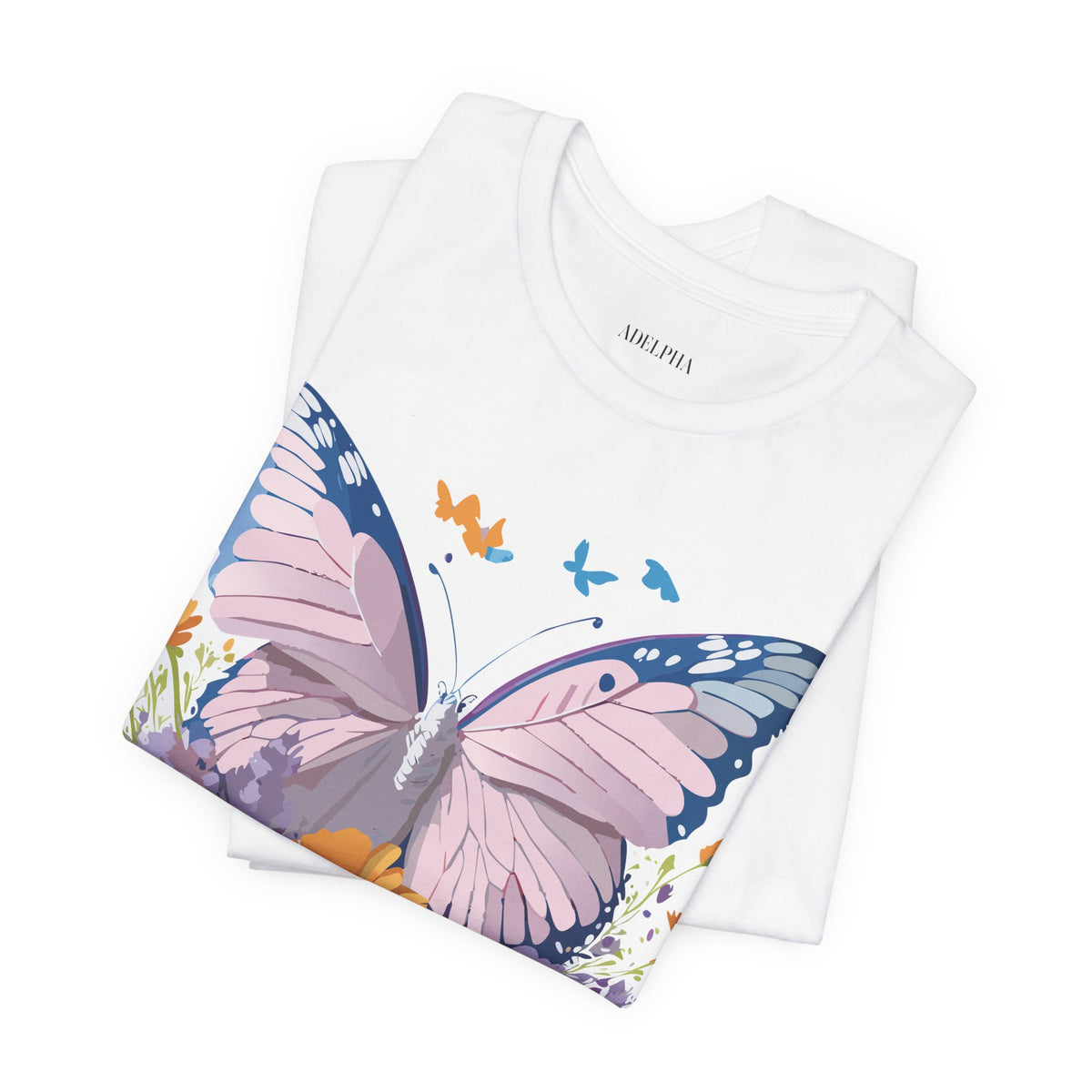 Butterfly Graphic Unisex Cotton Bella+Canvas Tee with Art Design n20