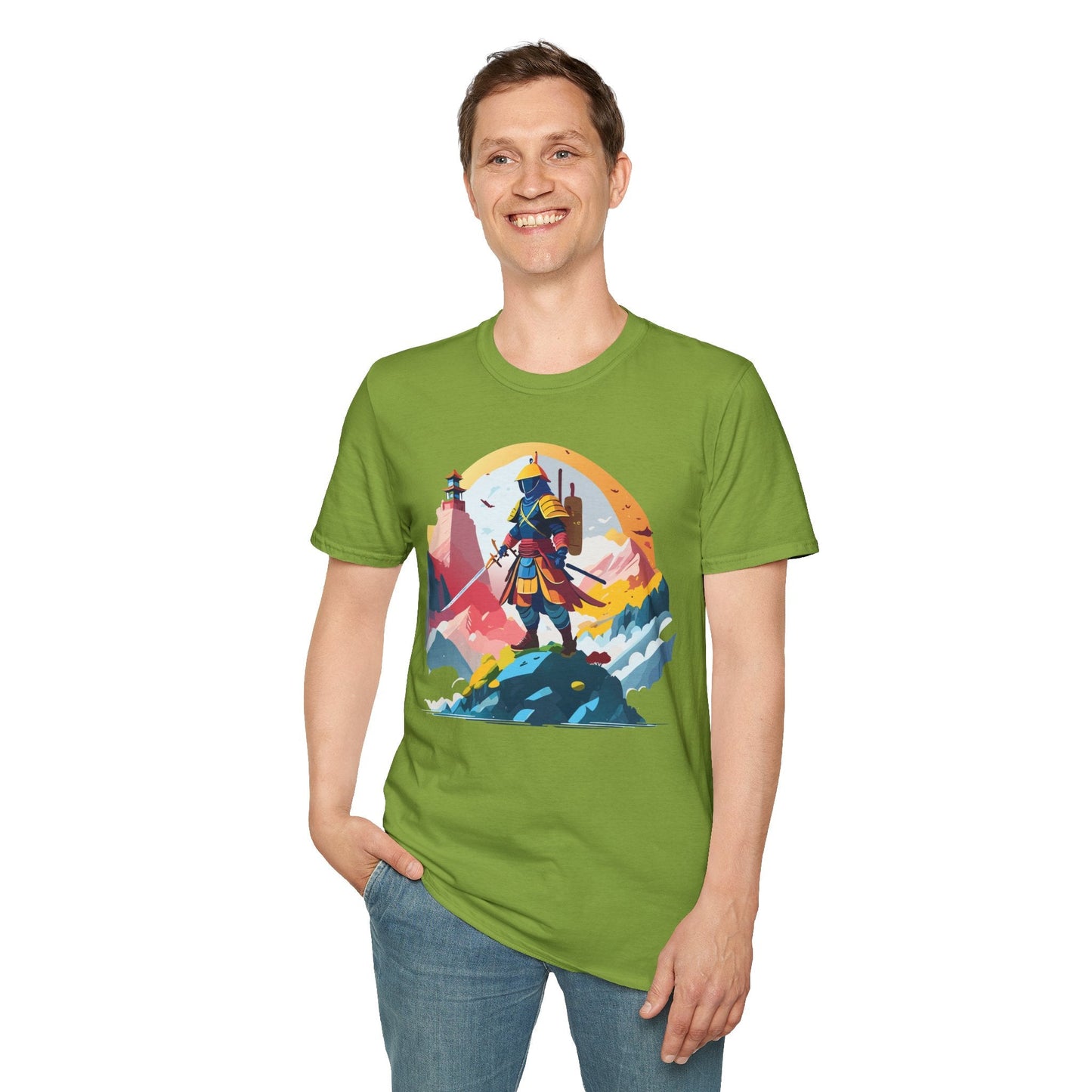 Samurai Unisex T Shirt Softstyle 64000 Short Sleeve Tee 100 Percent Cotton Breathable Comfort Fit