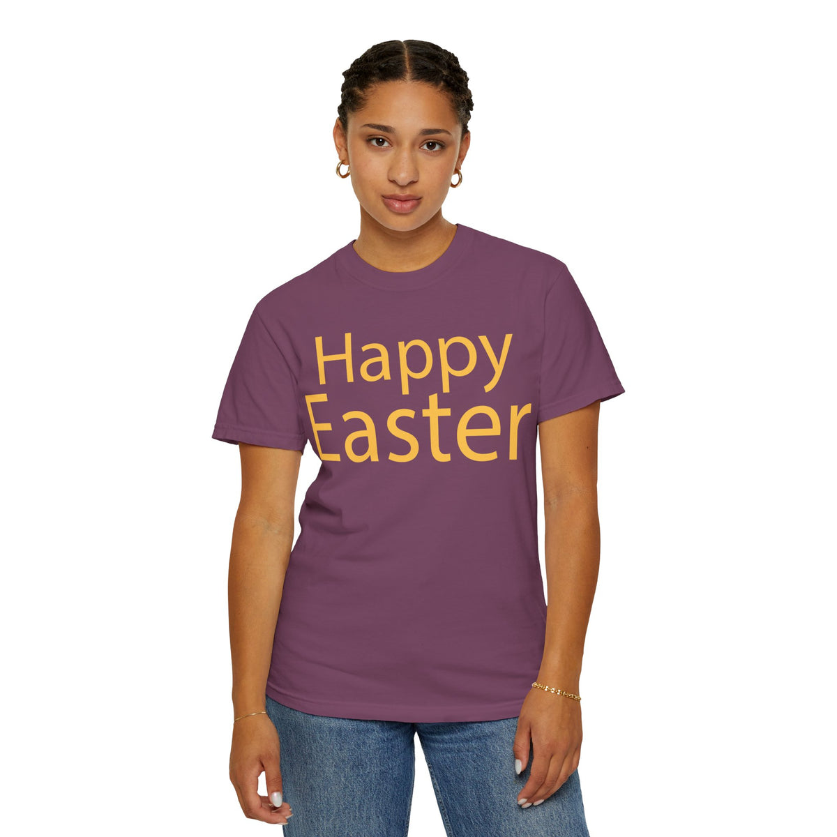 Happy Easter T-Shirt, Tee Shirt with Easter Signature, T Shirt with Easter Prints, Tee Shirt with Easter Design