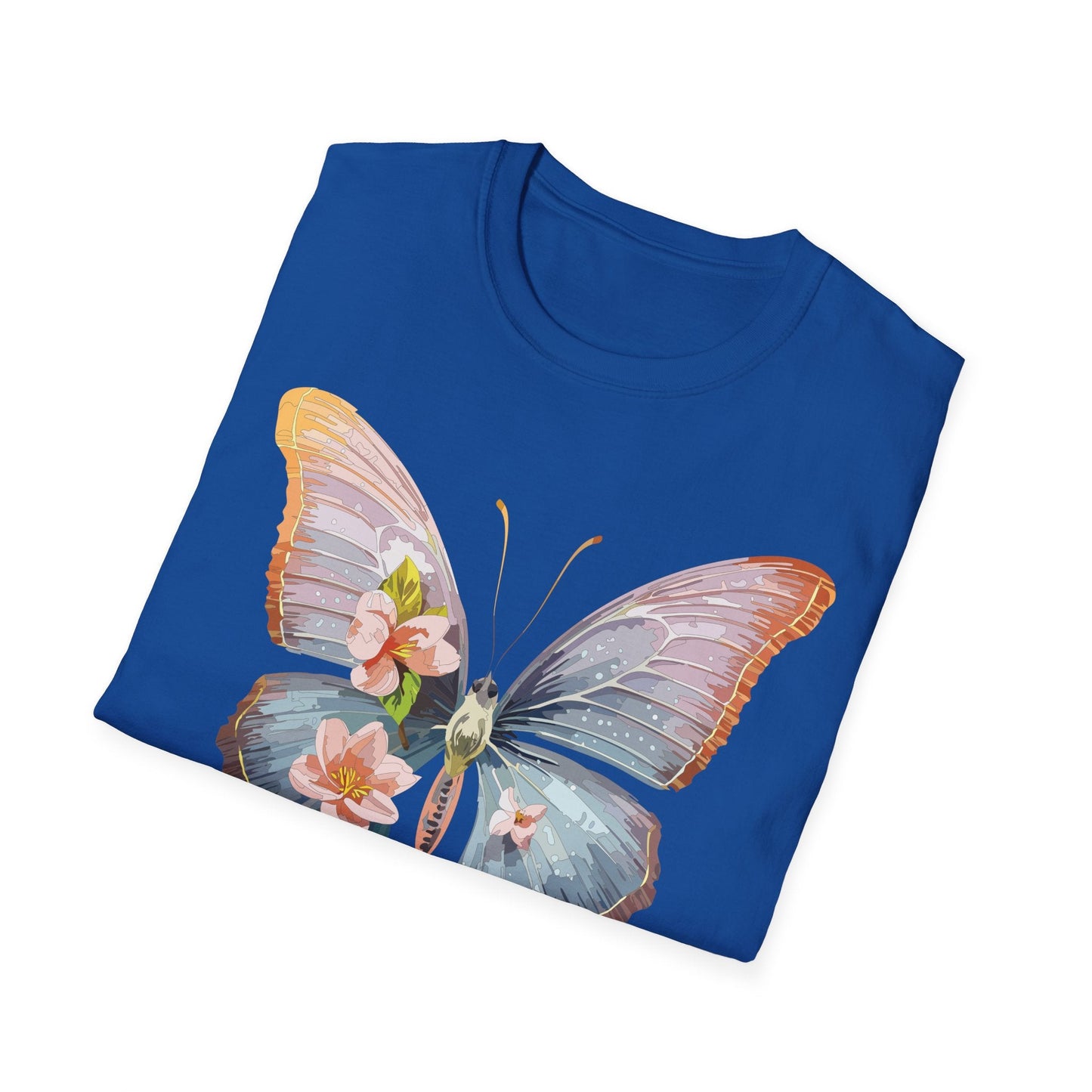 Butterfly Print T Shirt For Men Women Unisex Monarch Design Softstyle Cotton Tee