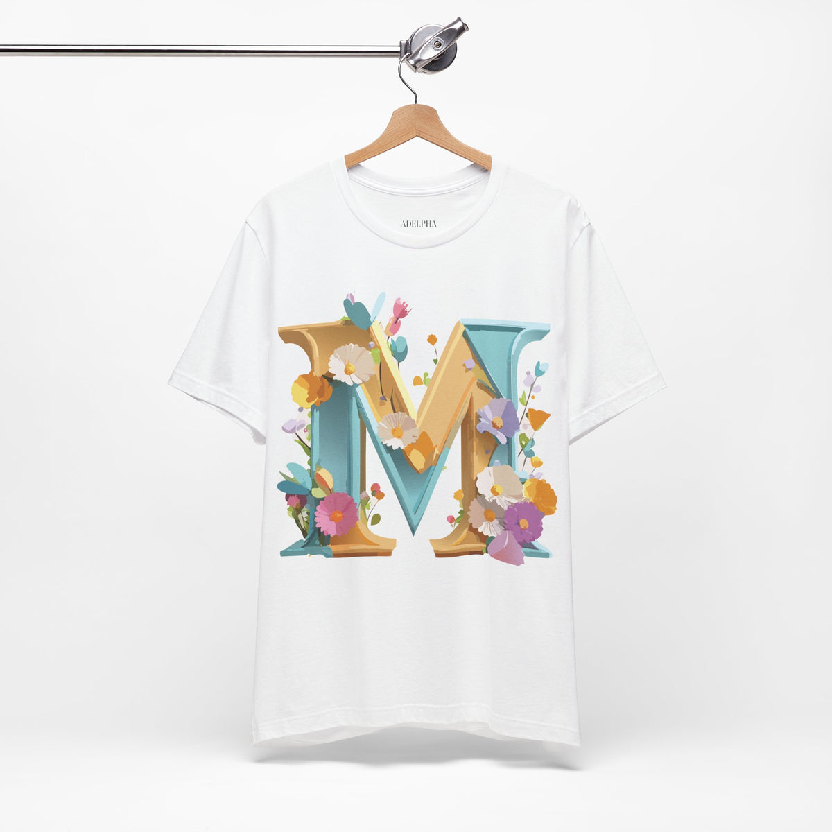 Letter M Graphic Unisex Cotton Bella+Canvas Tee with Art Letter Design